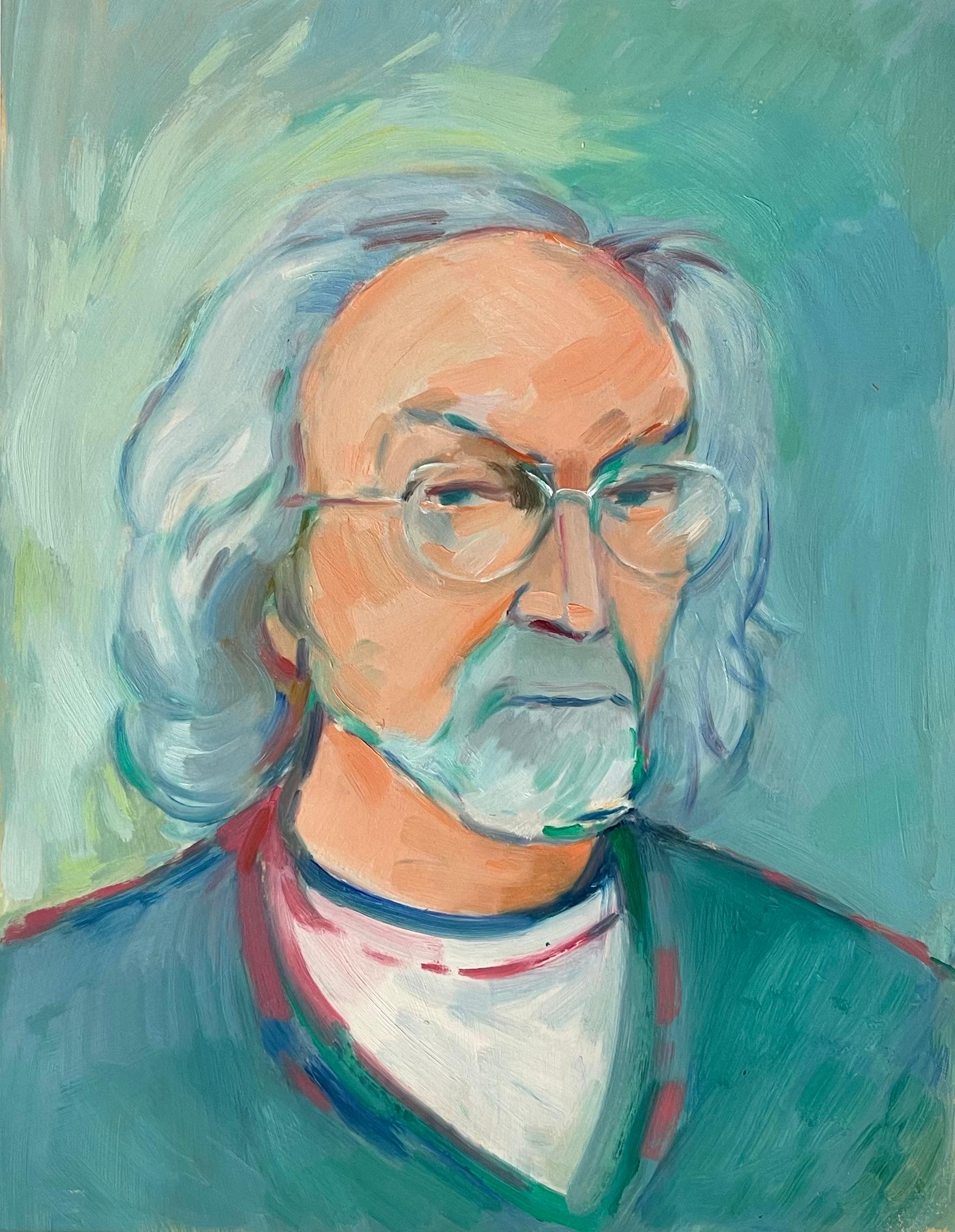 Ritratto di gentiluomo con occhiali - Pittura ad olio contemporanea