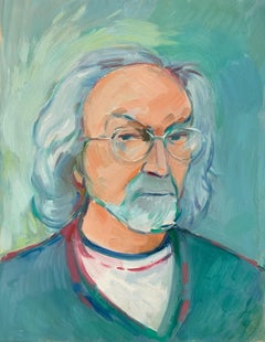 Ritratto di gentiluomo con occhiali - Pittura ad olio contemporanea