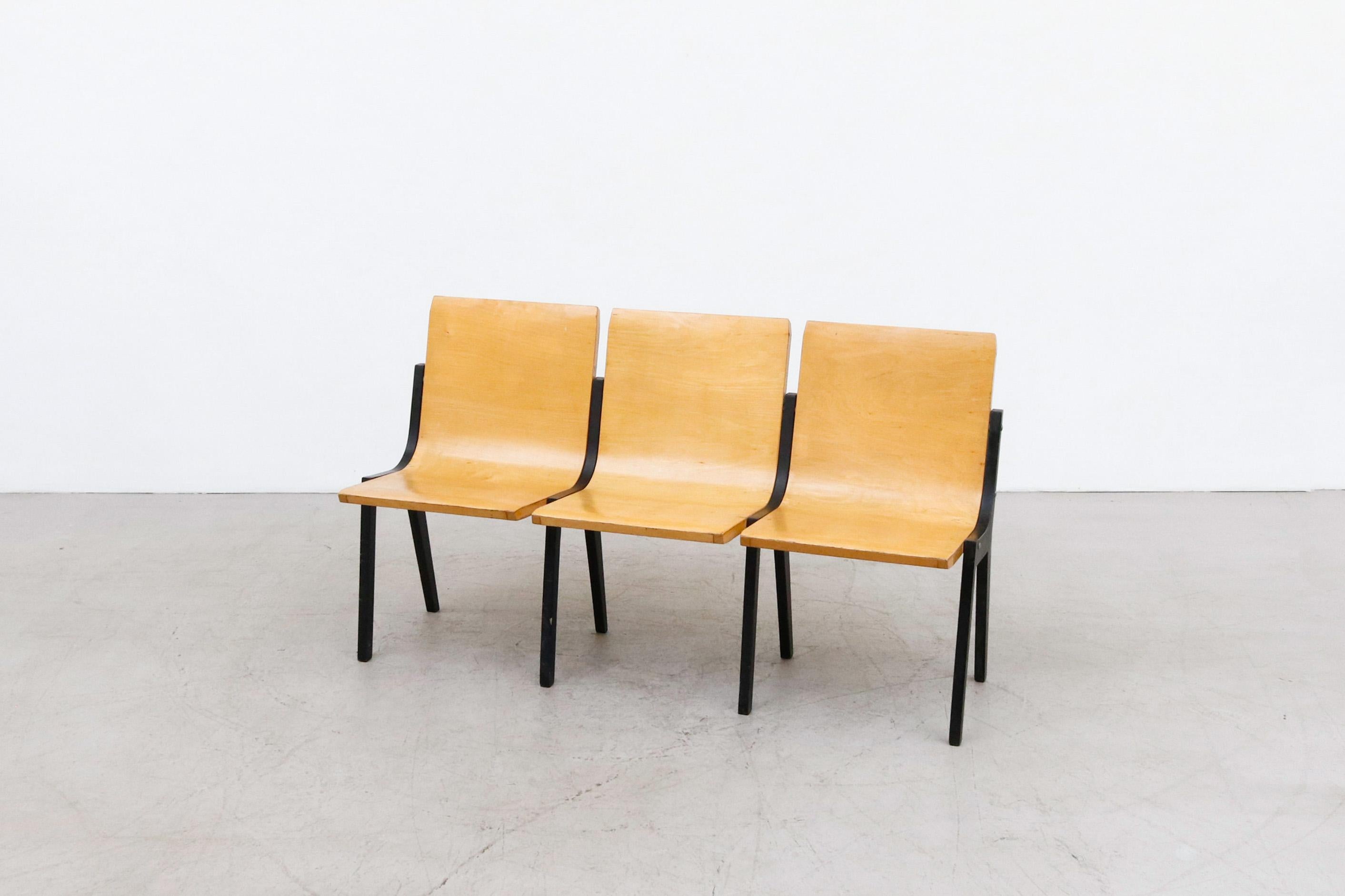 Roland Rainer 3 Seater Bench from a Dutch Church 1