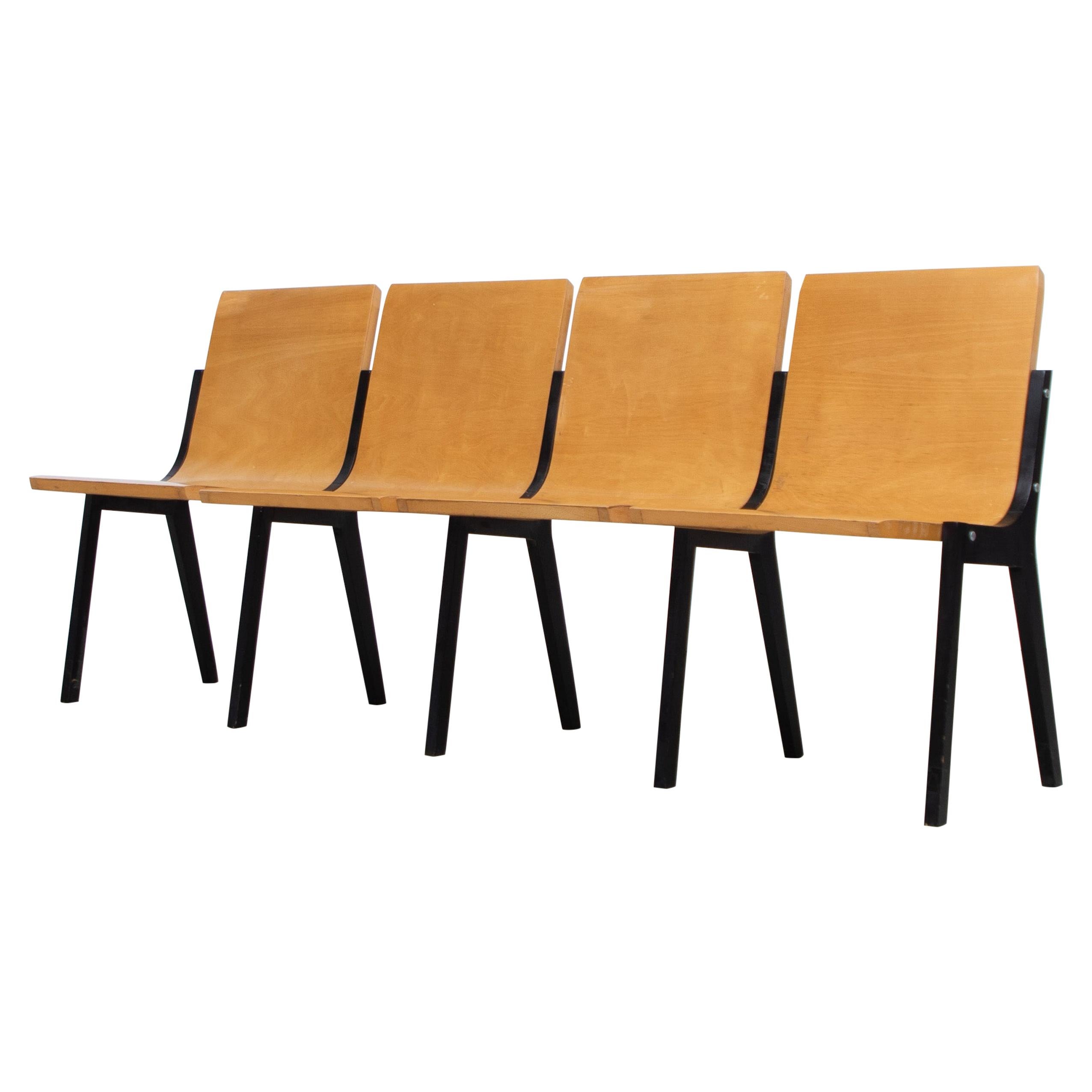 Roland Rainer 4 Seater Bench from a Dutch Church