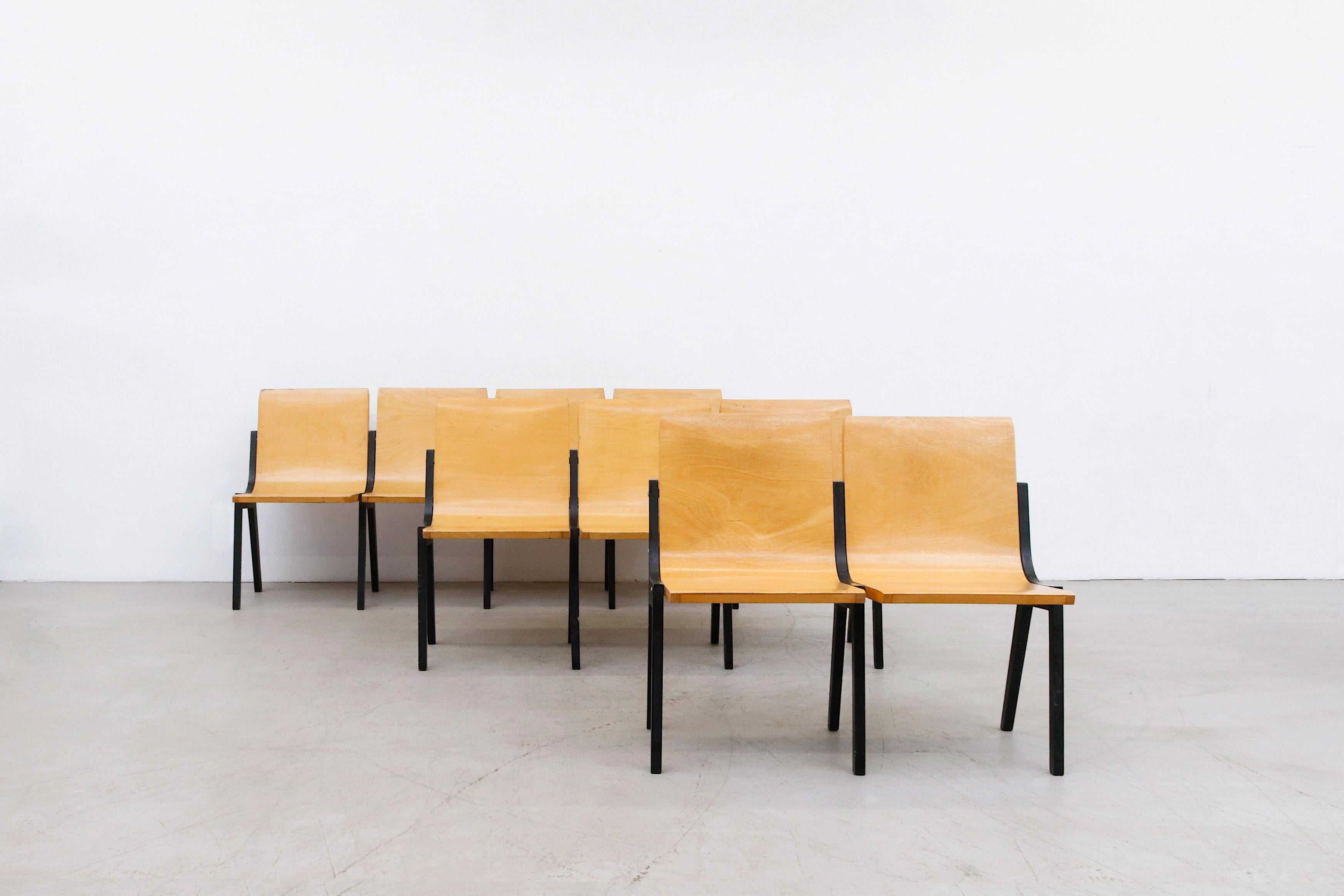 Roland Rainer 5 Chair Beech Bench from a Dutch Church 5