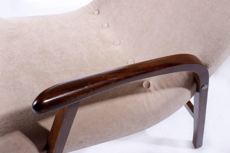 Roland Rainer Chairs Armchairs Cafe Ritter, New Upholstered Velours Velvet, 1952 For Sale 1