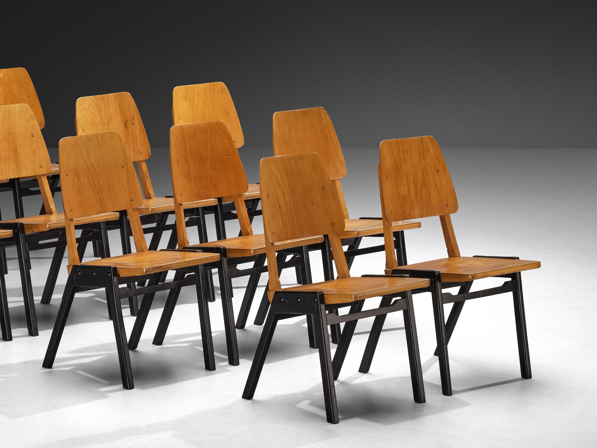 Mid-Century moderno Sedie da pranzo Roland Rainer in Wood in vendita