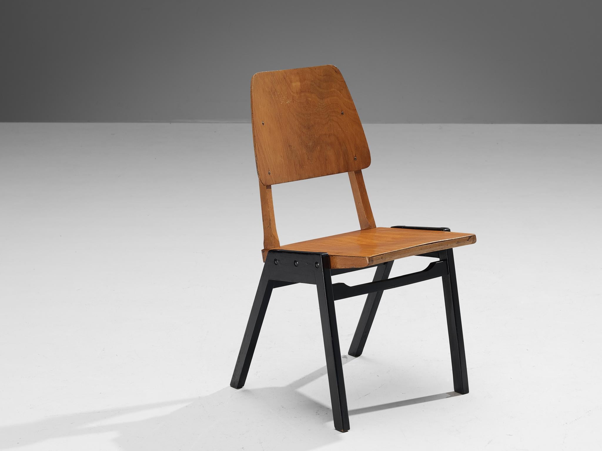 Roland Rainer Esszimmerstühle aus Holz  (Mitte des 20. Jahrhunderts) im Angebot