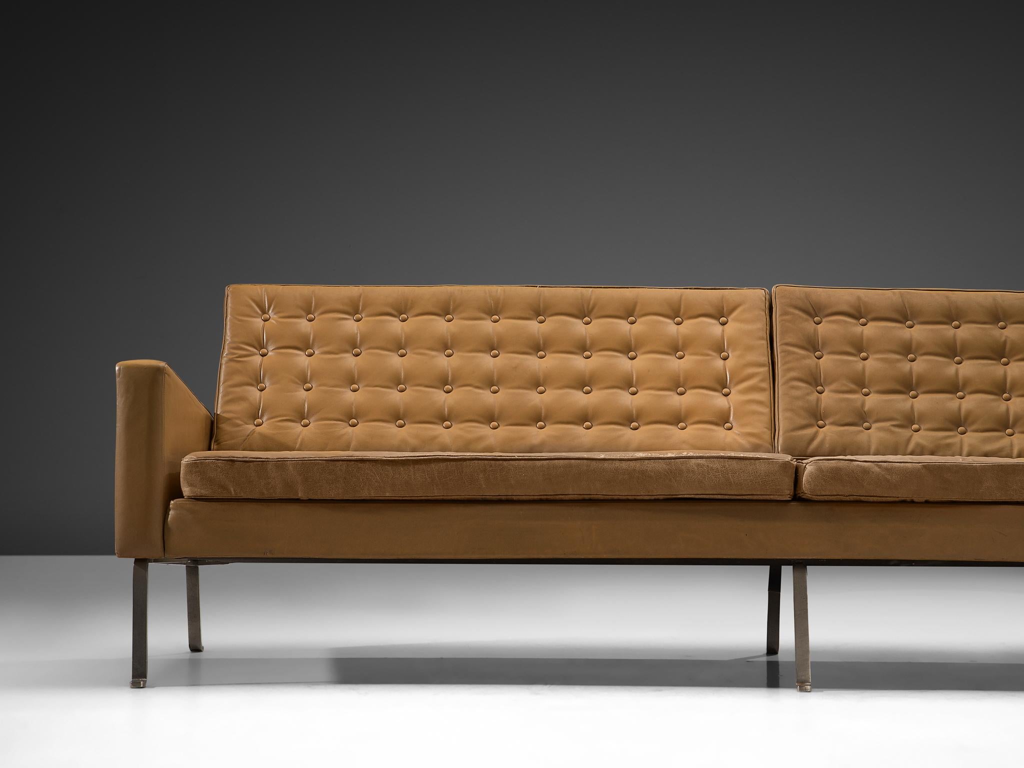 Roland Rainer for Wilkhahn Sofa in Camel Leather  For Sale 1