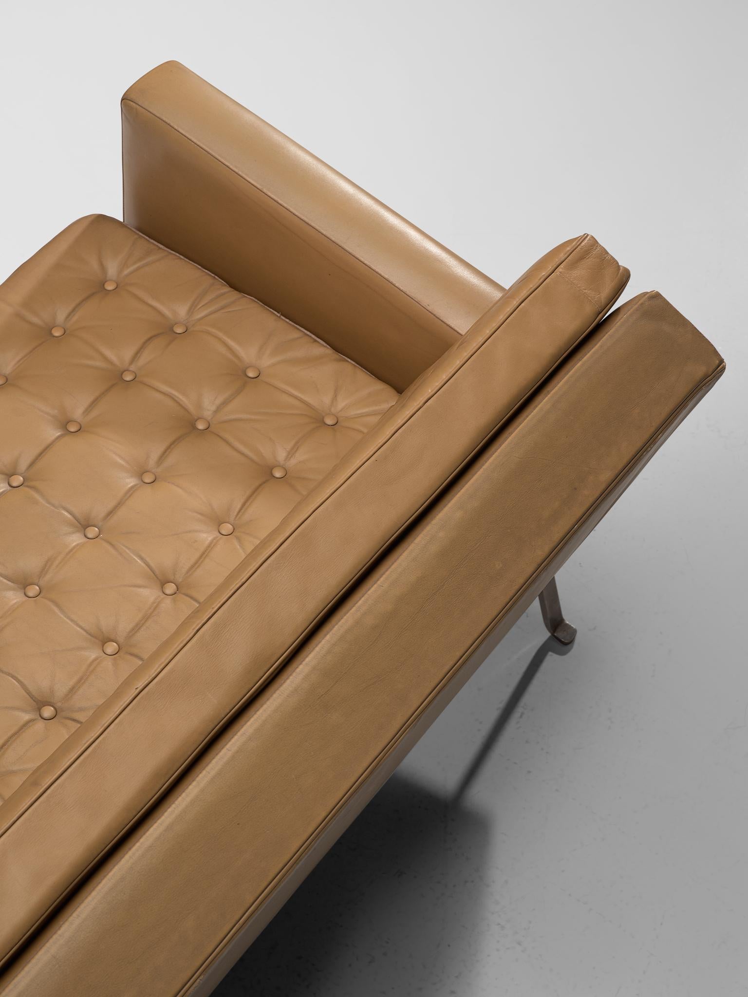 Roland Rainer Large 4-Seat Sofa in Leather for Wilkhahn, Germany, 1960s 1