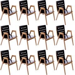 Roland Rainer, Set of 12 Armchairs Stacking Chairs, 1951