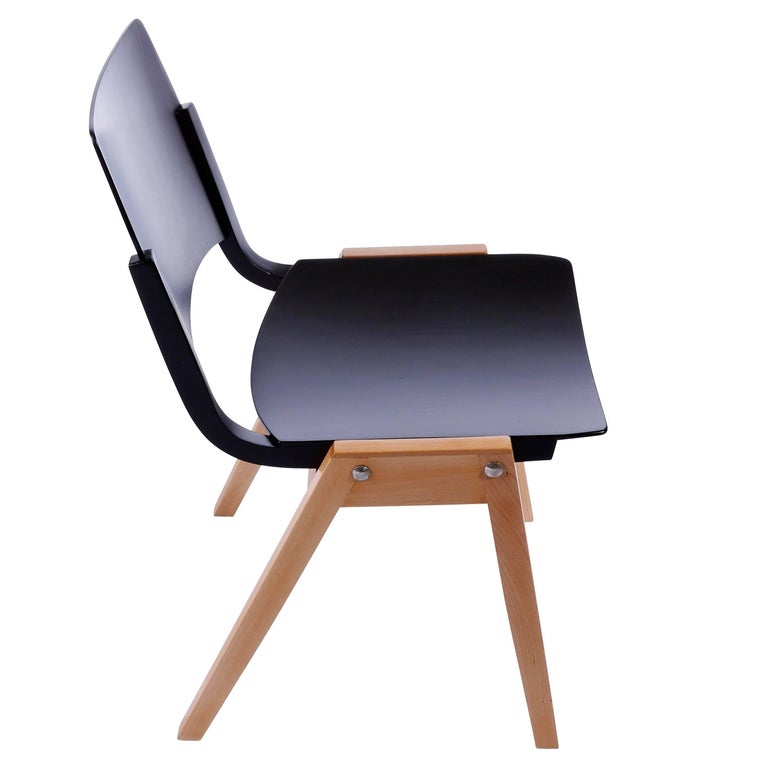 Roland Rainer Stacking Chair P7, Bicolored Beech, Austria, 1952 For ...