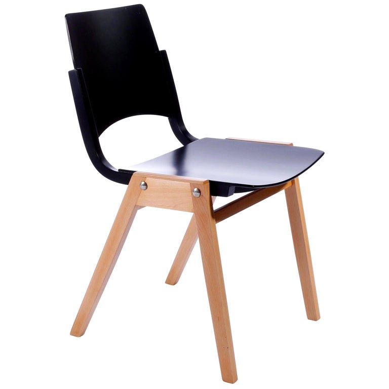 Roland Rainer Stacking Chair P7, Bicolored Beech, Austria, 1952 For Sale