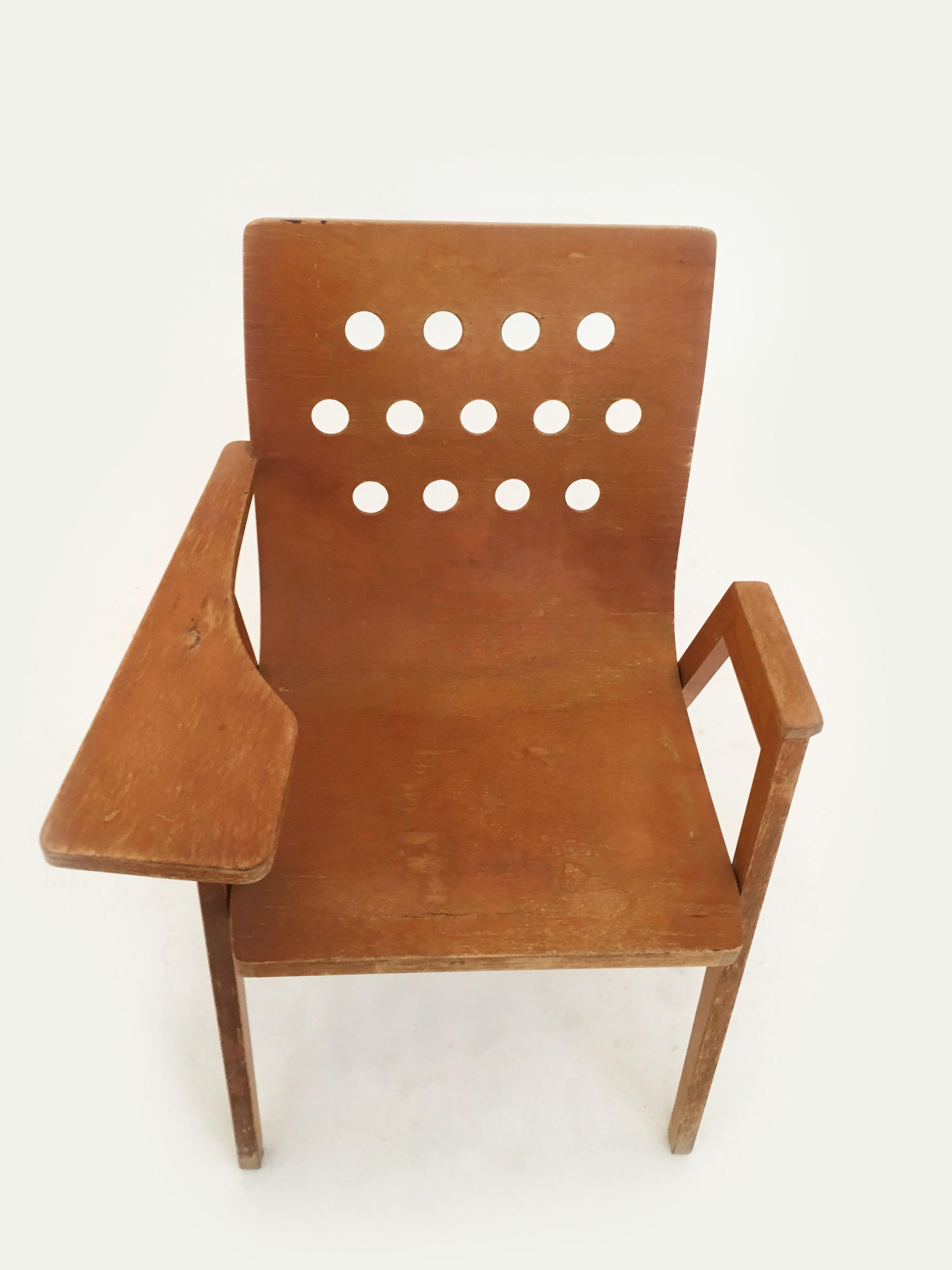 Austrian Roland Rainer Stadthallen Chair with Writing Desk, Austria, 1950s For Sale