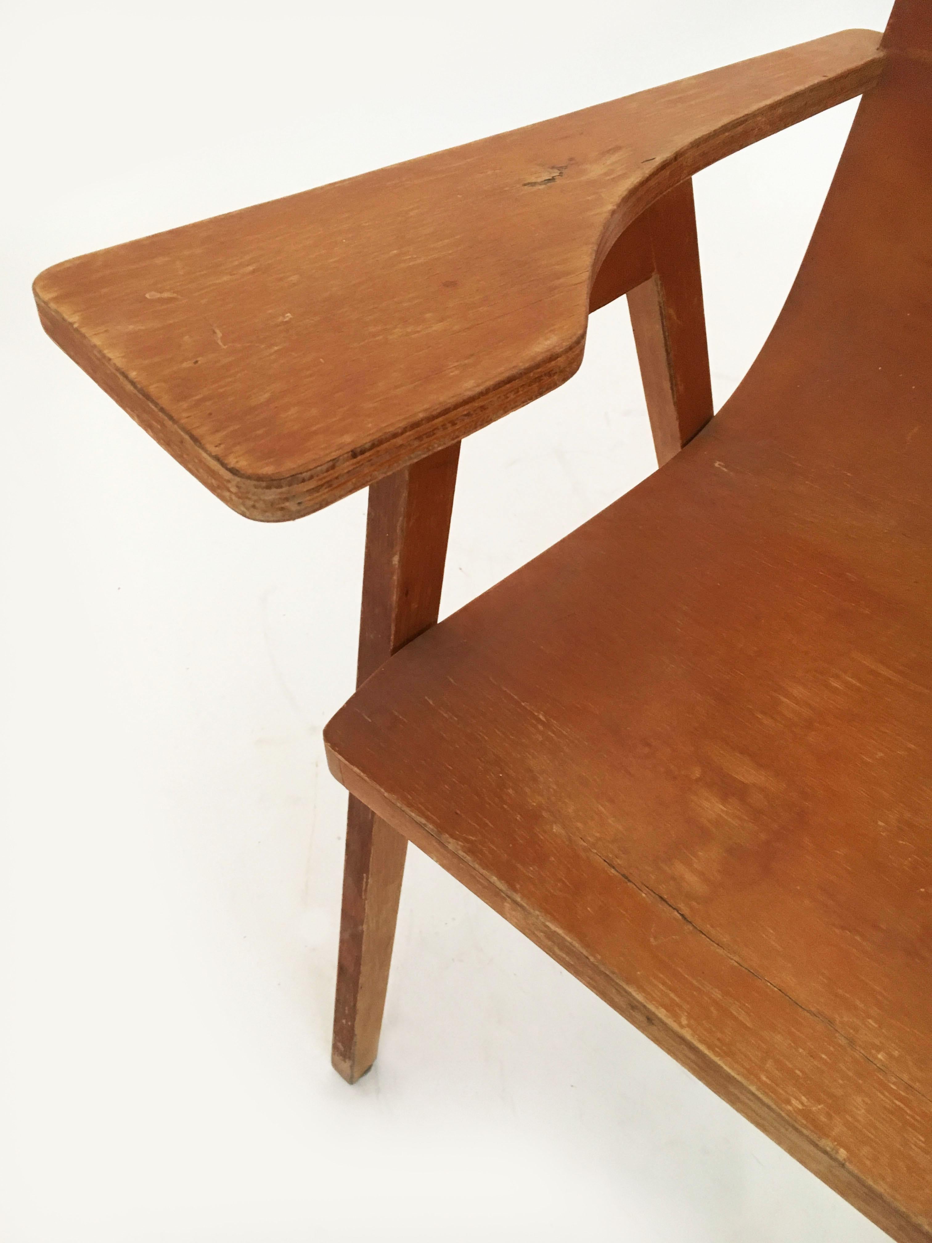 Roland Rainer Stadthallen Chair with Writing Desk, Austria, 1950s For Sale 2