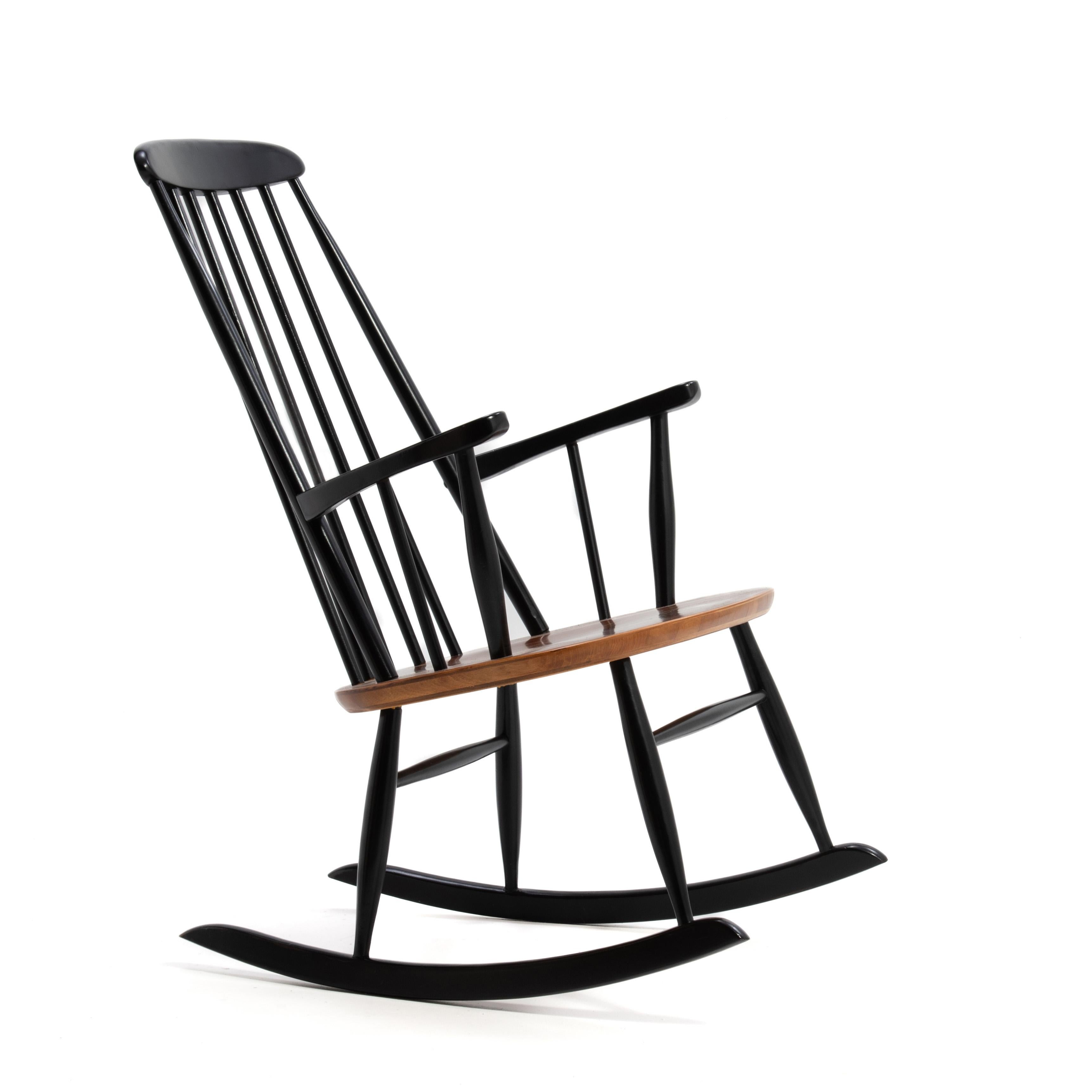 Roland Rainer Großer Schaukelstuhl Hagafors Stolfabrik Mid Century Österreich 1950er Jahre (Österreichisch) im Angebot