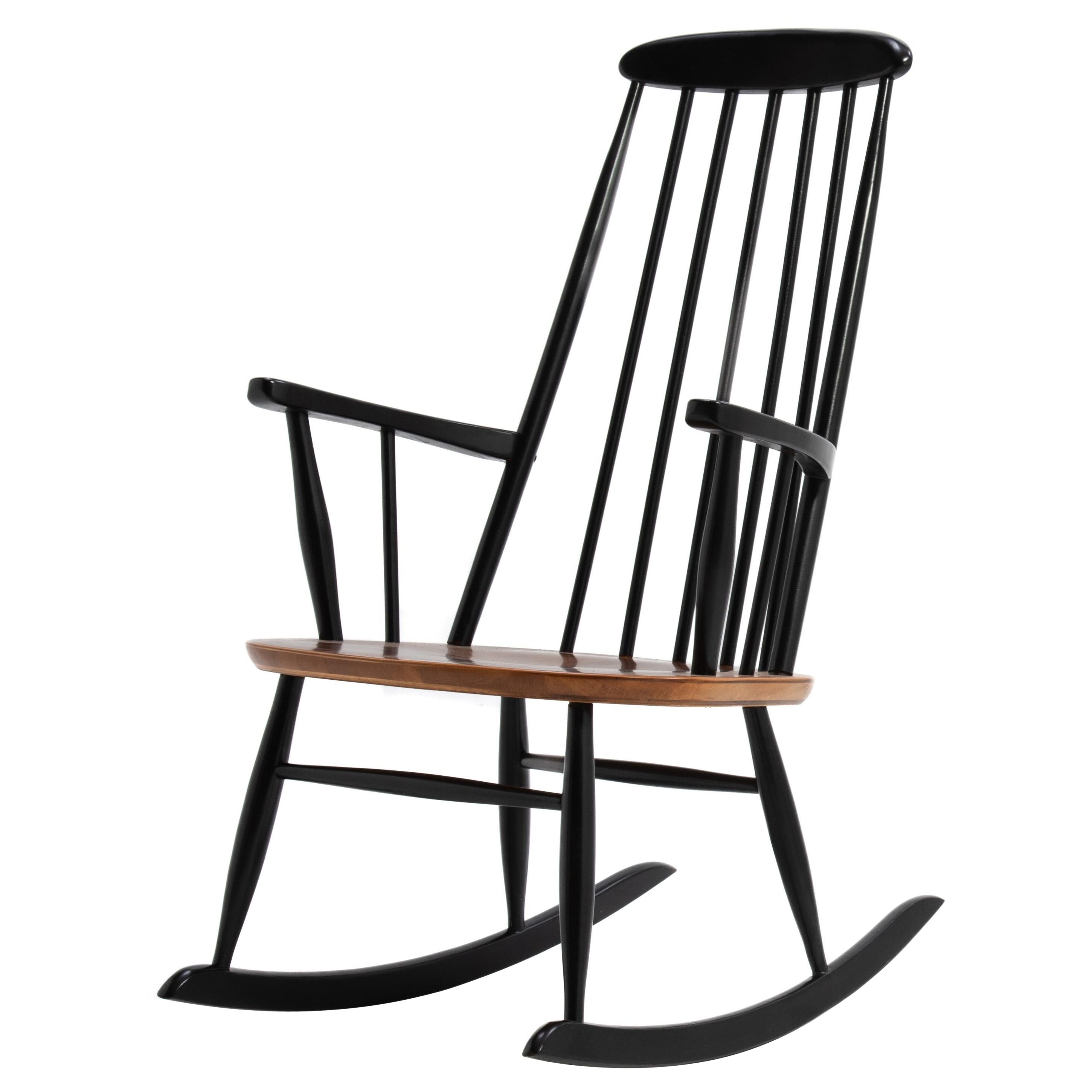 Roland Rainer Großer Schaukelstuhl Hagafors Stolfabrik Mid Century Österreich 1950er Jahre im Angebot
