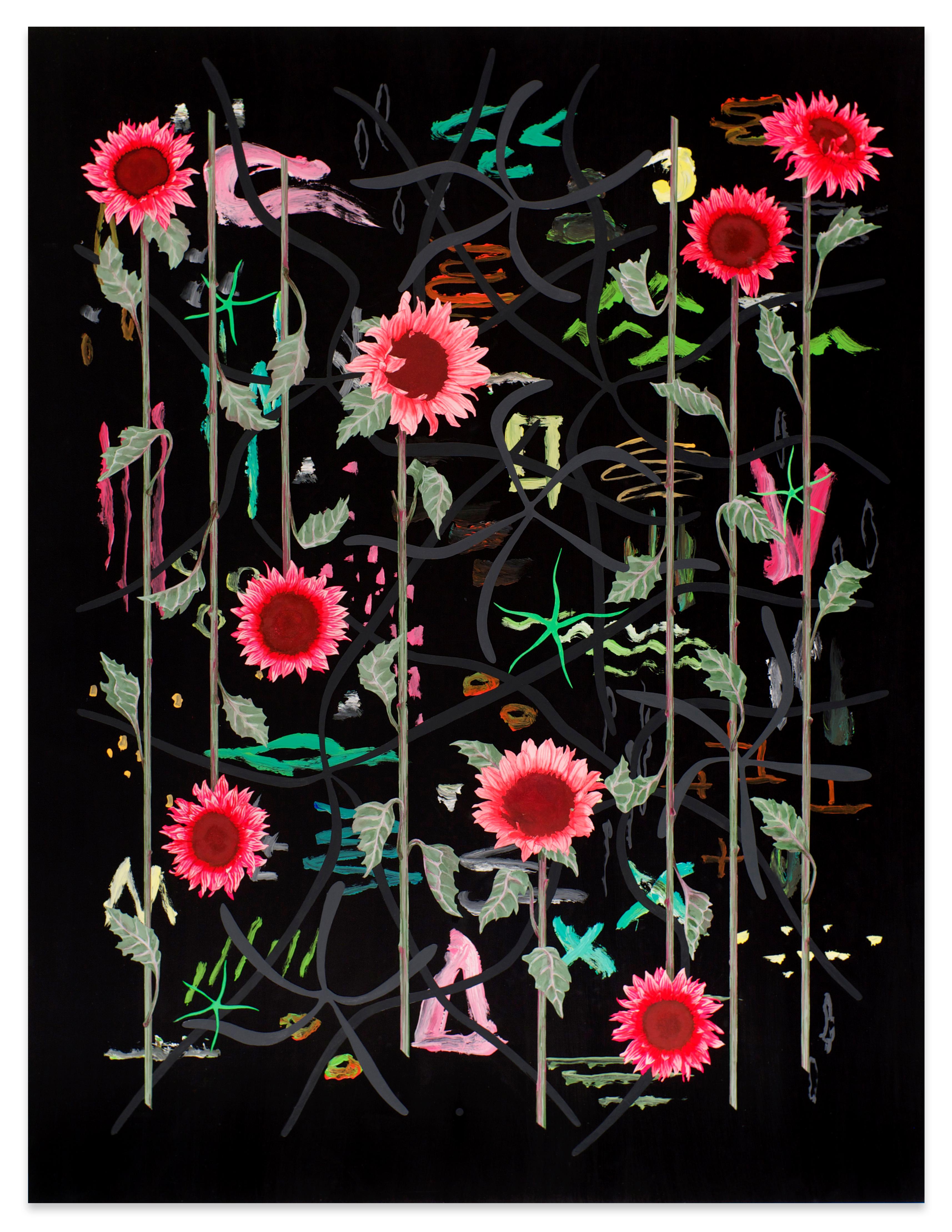 Still-Life Painting de Roland Reiss - Girasoles de noche