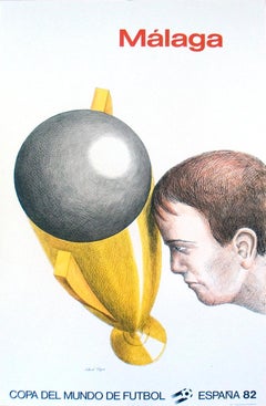 Roland Topor 'Mundial Malaga Coppa del Mondo FIFA' 1982- Litografia