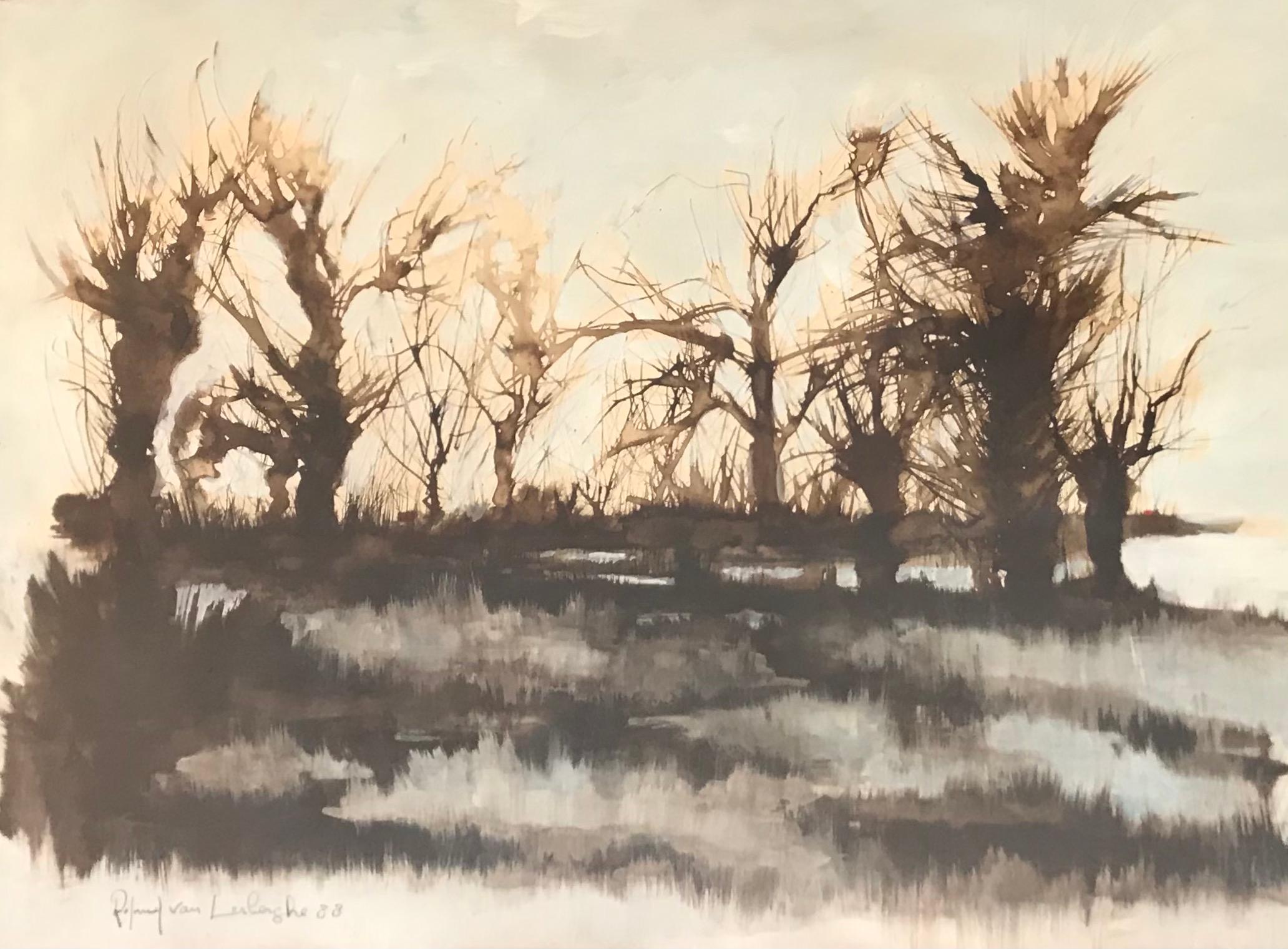 Autumn de Roland Van Lerbergher - Aquarelle sur papier 44x62 cm