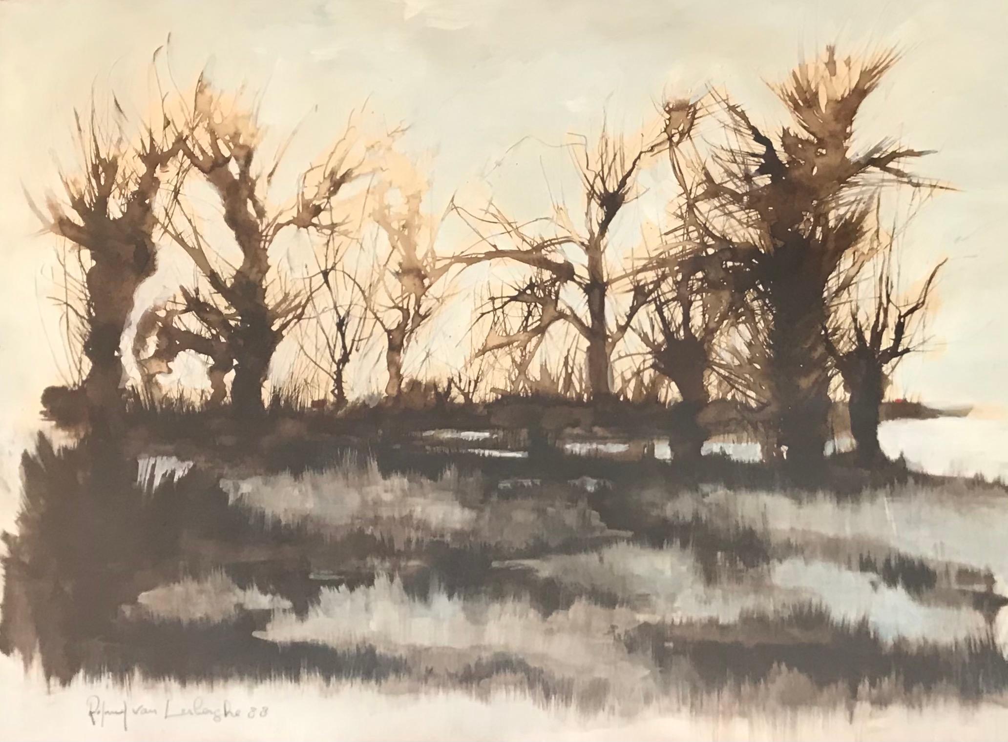 Autumn by Roland Van Lerbergher - Watercolor on paper 44x62 cm