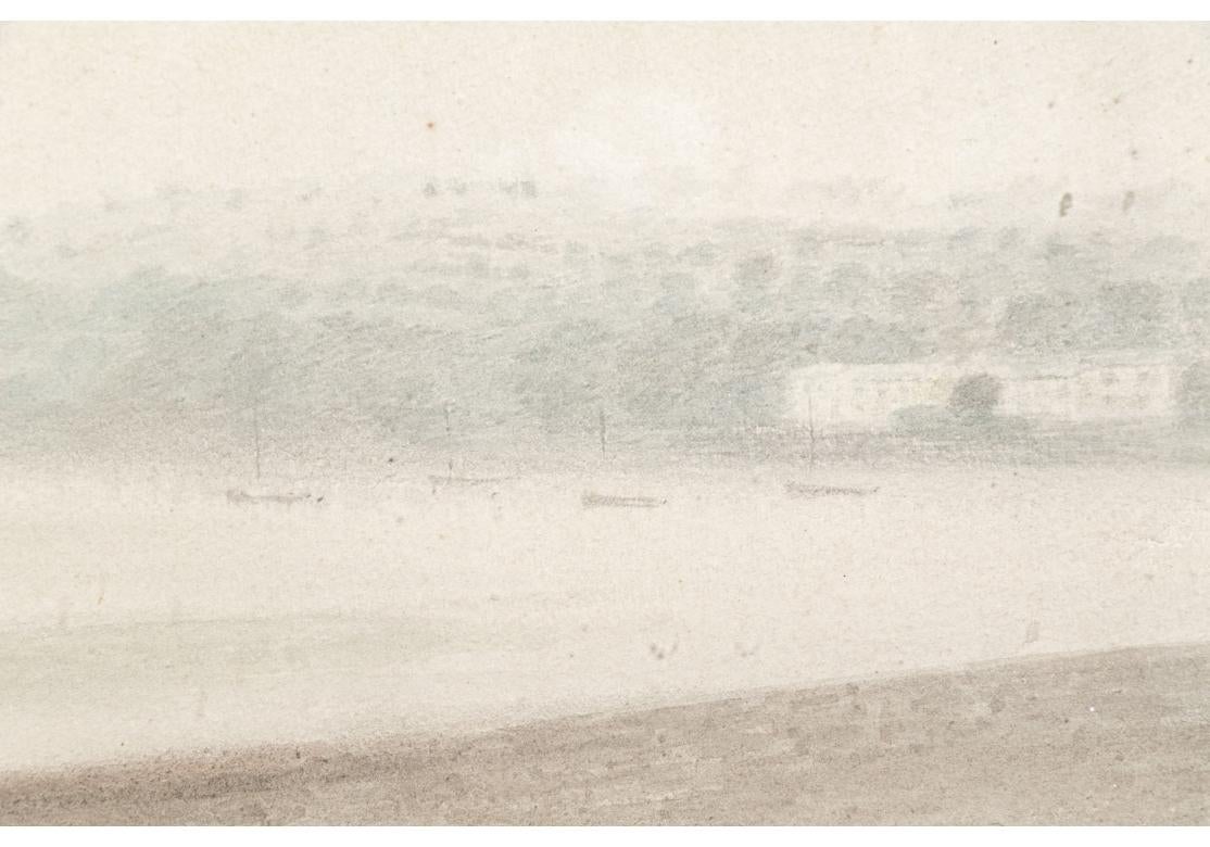 English Roland Vivian Pitchforth (British, 1895-1982) Watercolor Of A Coastal Scene For Sale