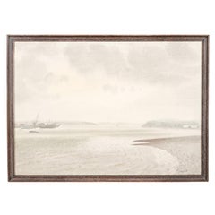 Vintage Roland Vivian Pitchforth (British, 1895-1982) Watercolor Of A Coastal Scene