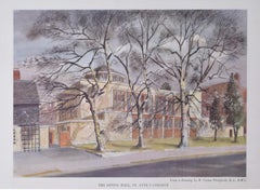 St Anne's College, Oxford lithograph by Roland Vivian Pitchforth