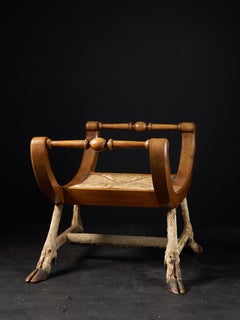 Roland Ward Unusual Roman Walnut Chair with Deer Feet