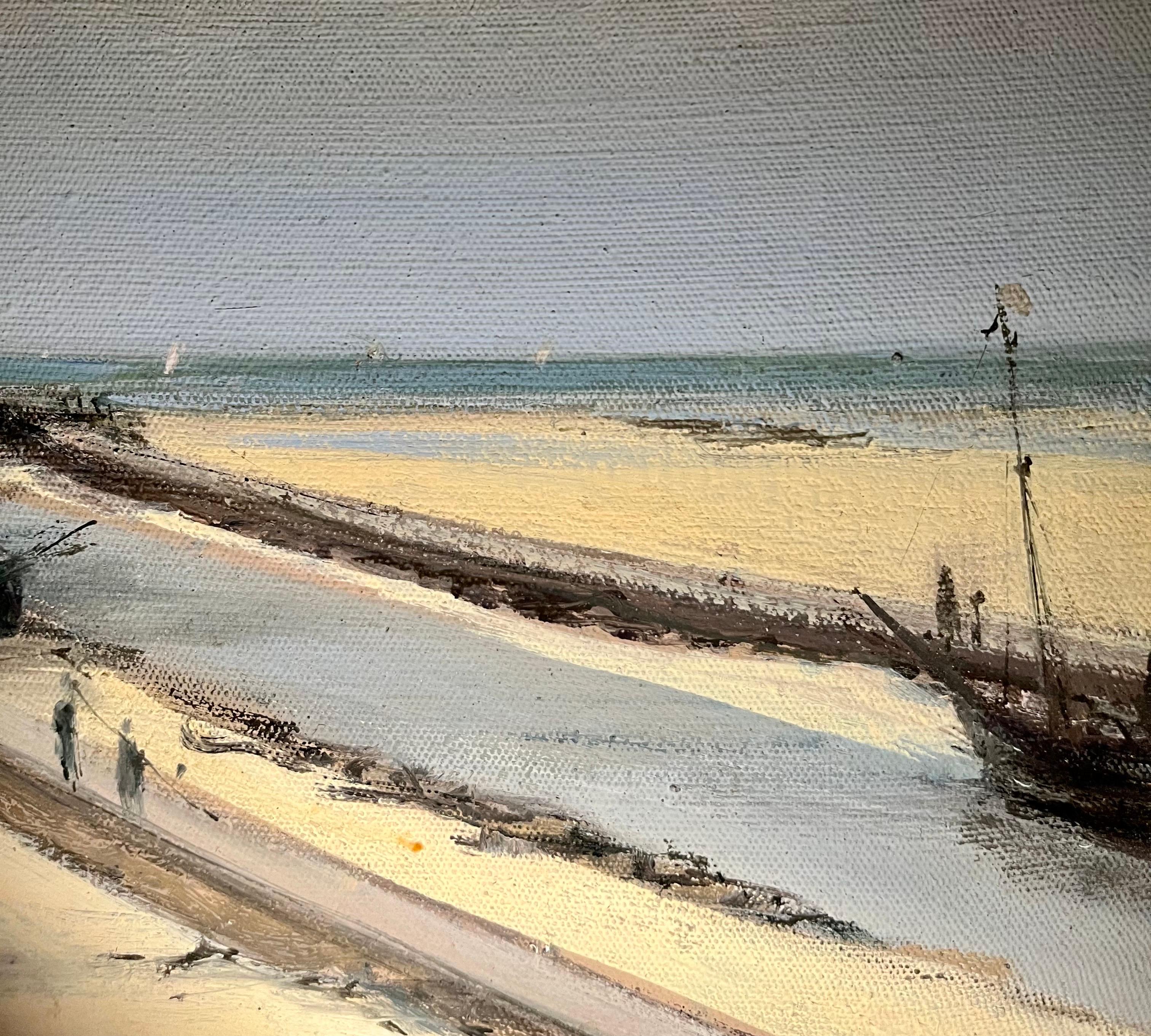 Dique de Gravelines de Roland Weber - Óleo sobre lienzo 35x45cm en venta 4