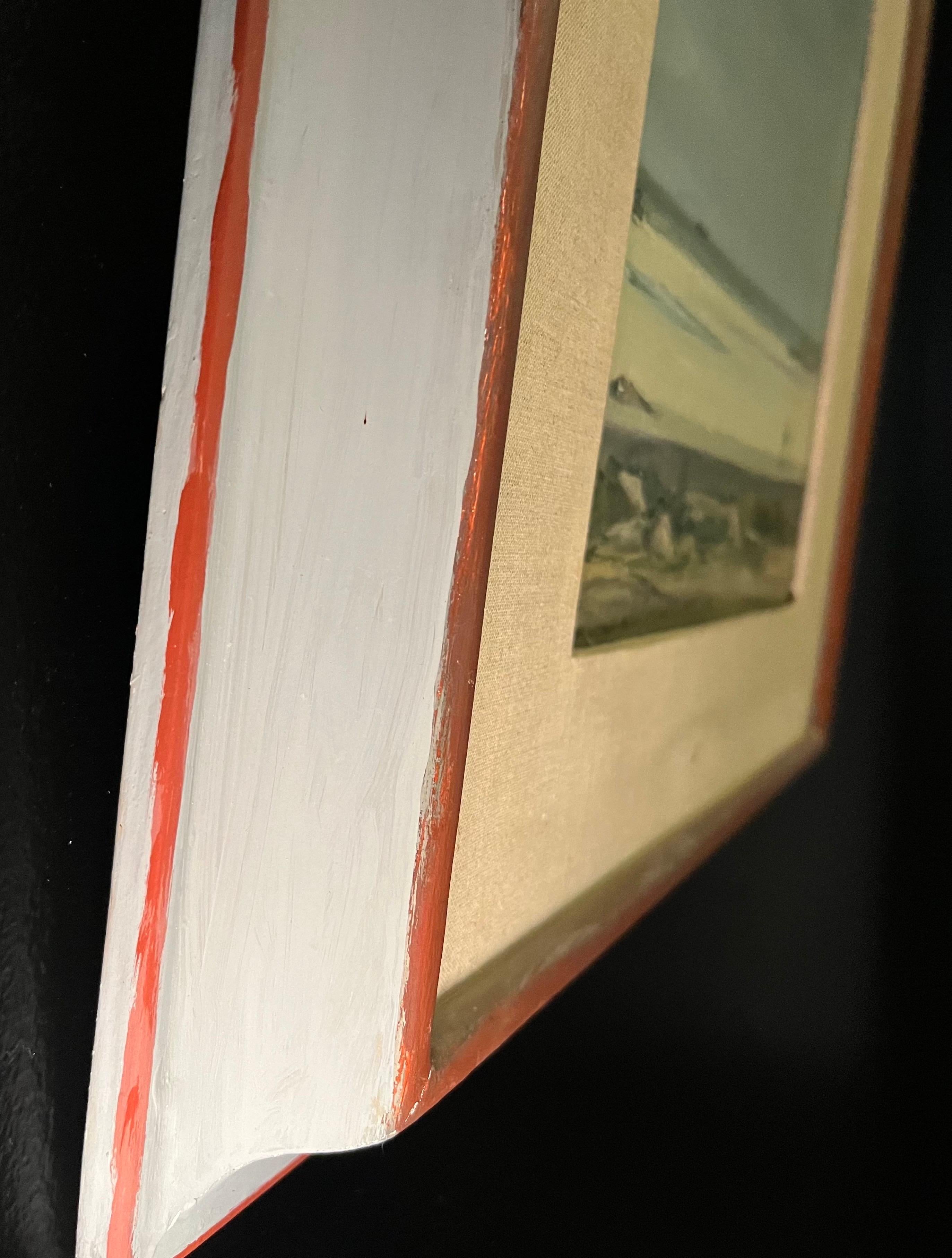 Gravelines von Roland Weber - Öl auf Holz 24,5x25cm im Angebot 4