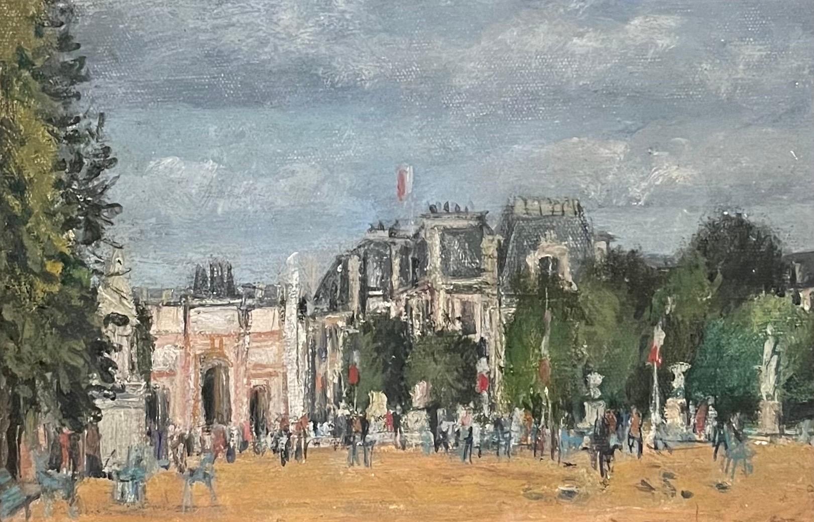 Tuileries's garden by Roland Weber - Oil on canvas 16x24cm
