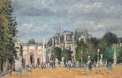 Tuileries's garden by Roland Weber - Oil on canvas 16x24cm