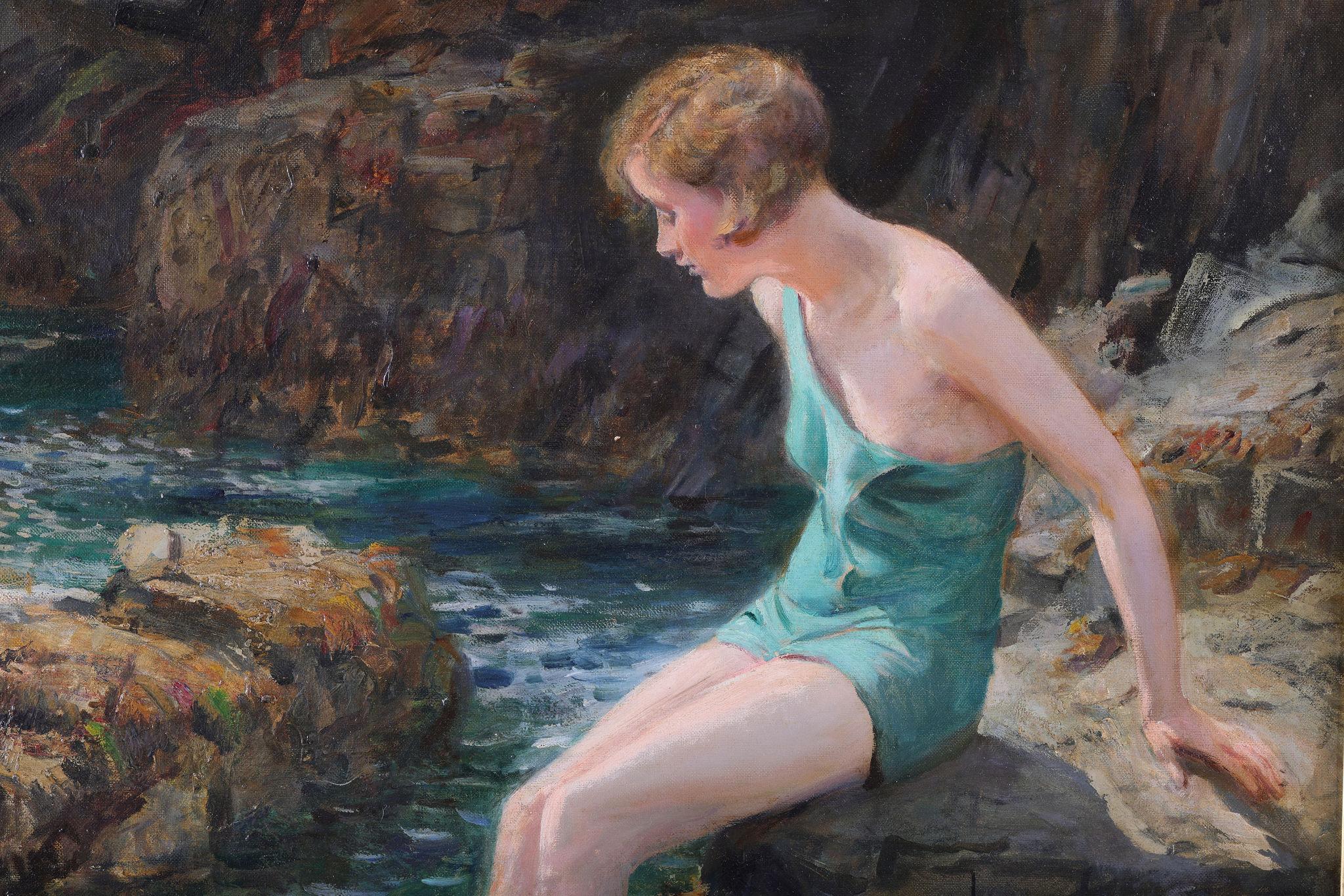 The Bather - Impressionist Painting by Roland Wheelwright