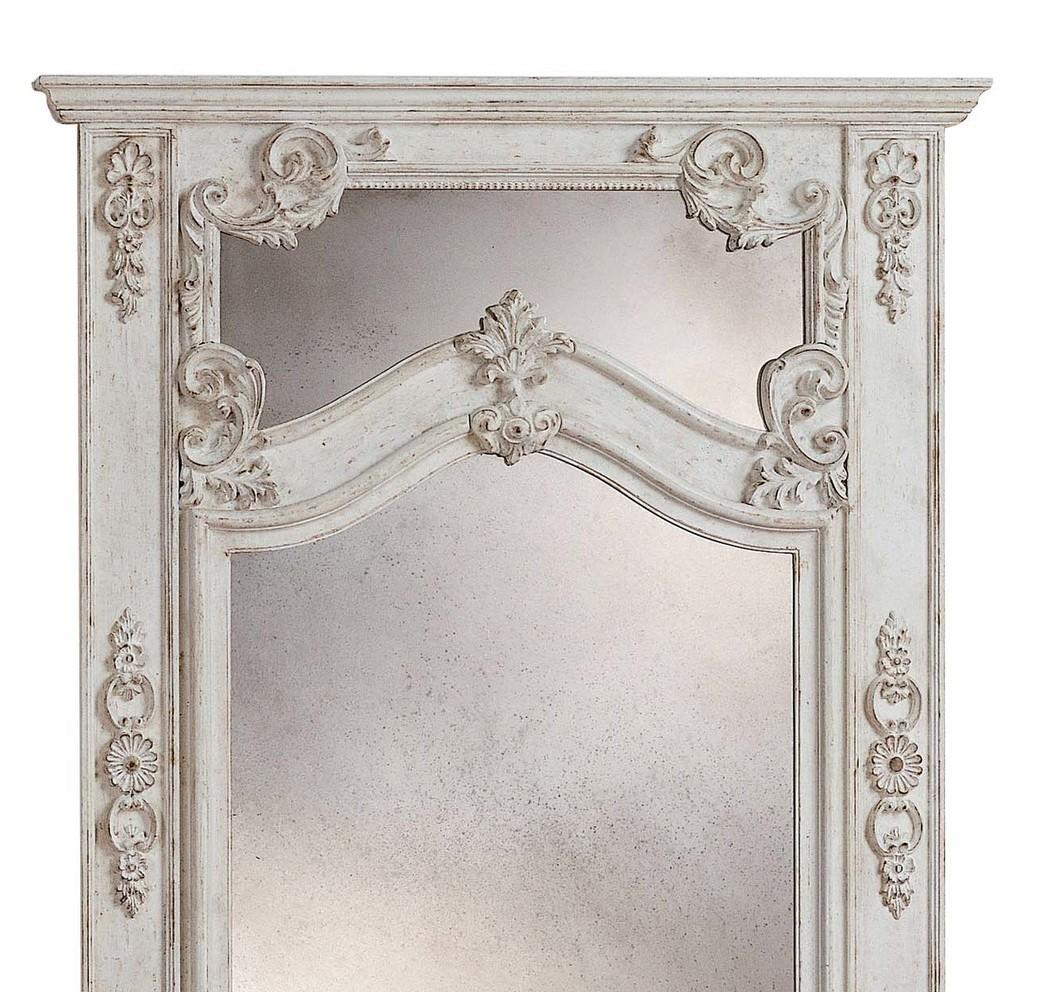Roland white wall mirror by Spini Firenze.
