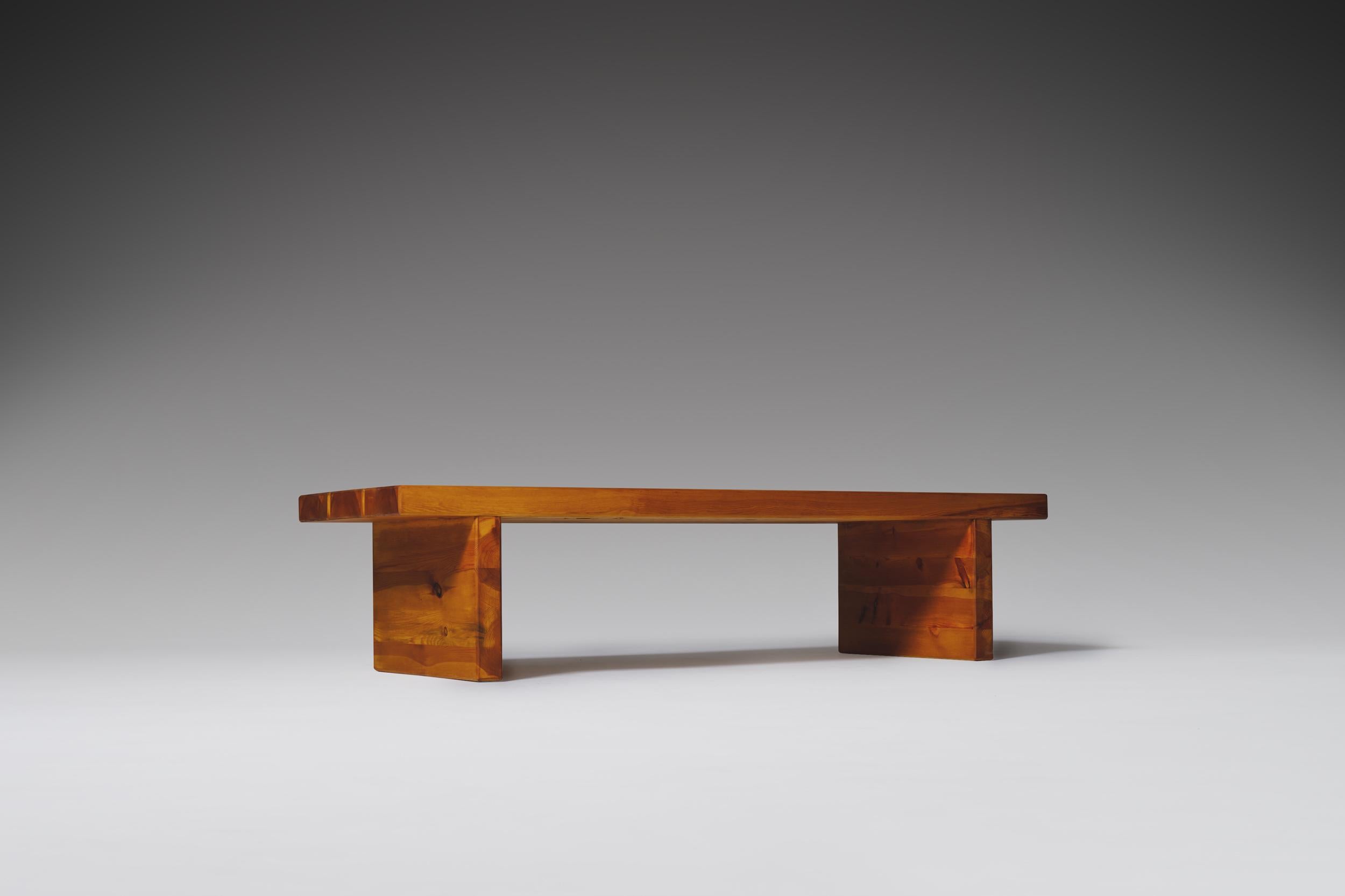 Scandinavian Modern Roland Wilhelmsson Bench in Solid Pine, 1970s