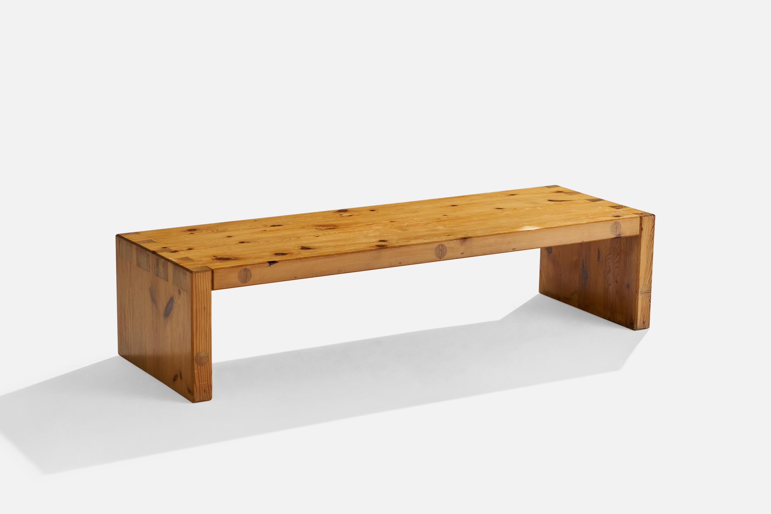 A pine bench or coffee table model 