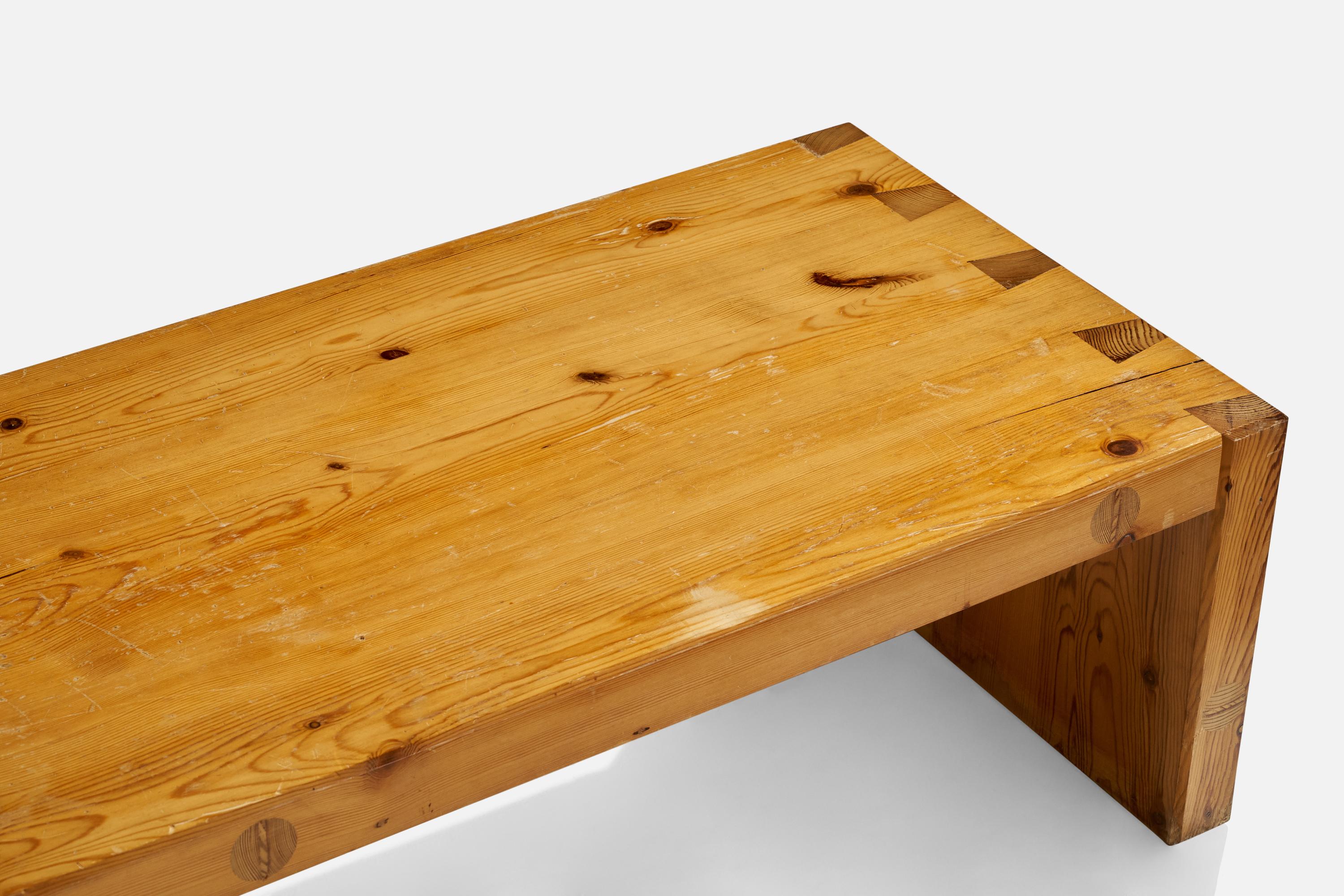 Roland Wilhelmsson, Bench, Pine, Sweden, 1972 In Good Condition For Sale In High Point, NC