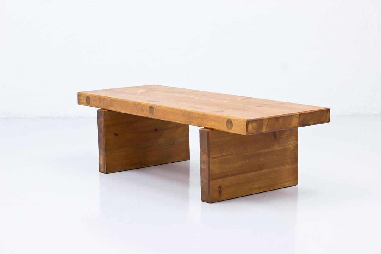 Scandinavian Modern Roland Wilhelmsson Bench, Table in Solid Pine, Sweden, 1970s