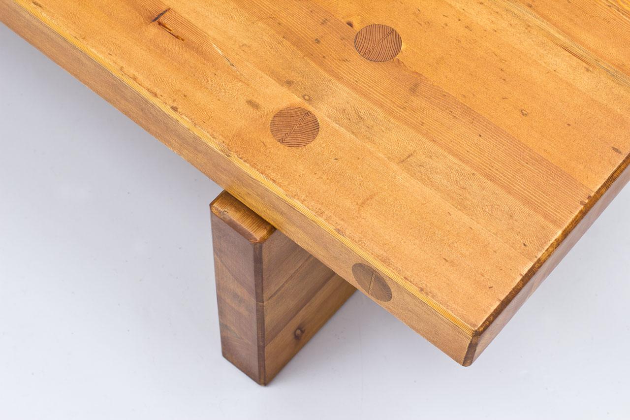 20th Century Roland Wilhelmsson Bench, Table in Solid Pine, Sweden, 1970s