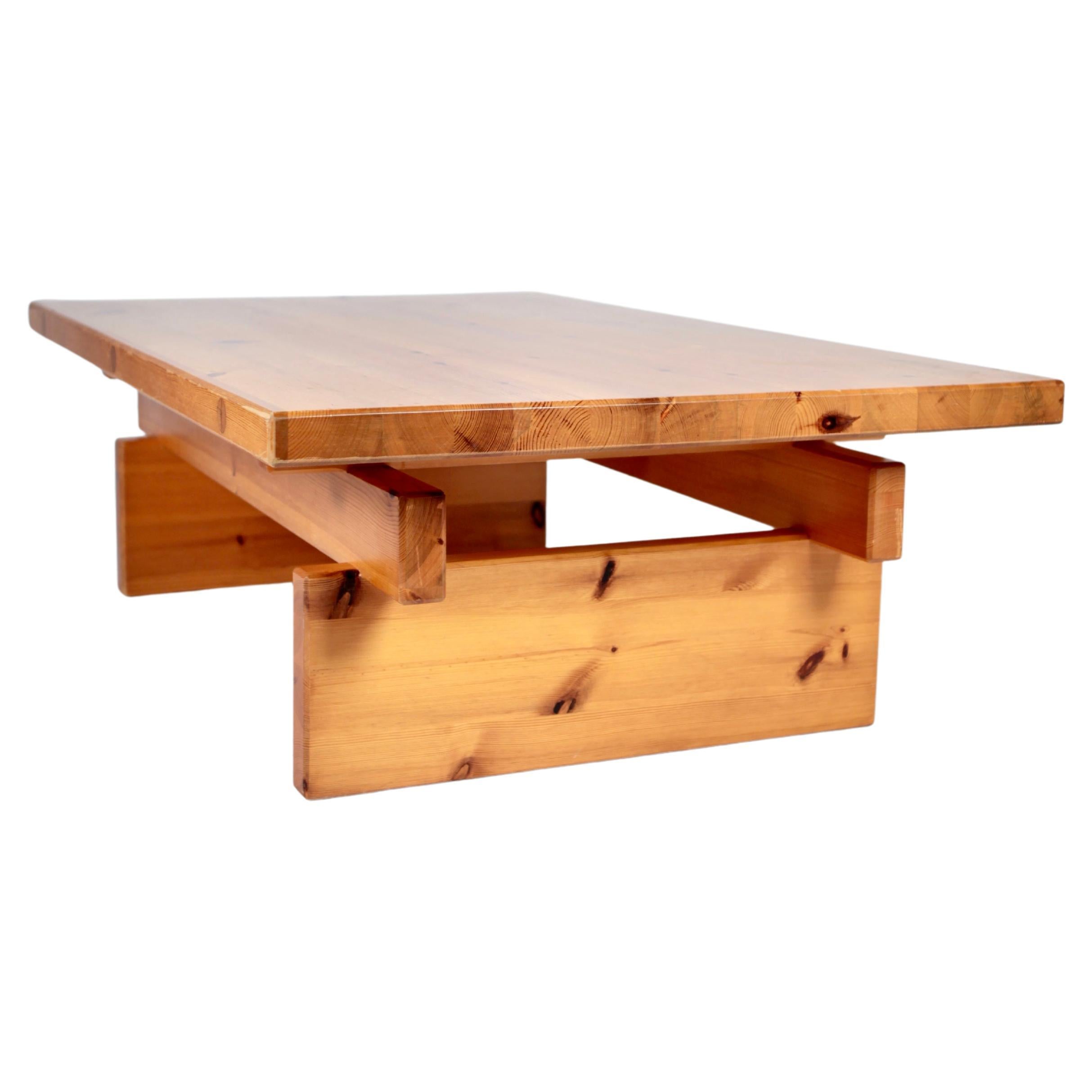 Roland Wilhelmsson, Coffee-Table in Solid Pine, Executed by Timmermannen, 1973 For Sale