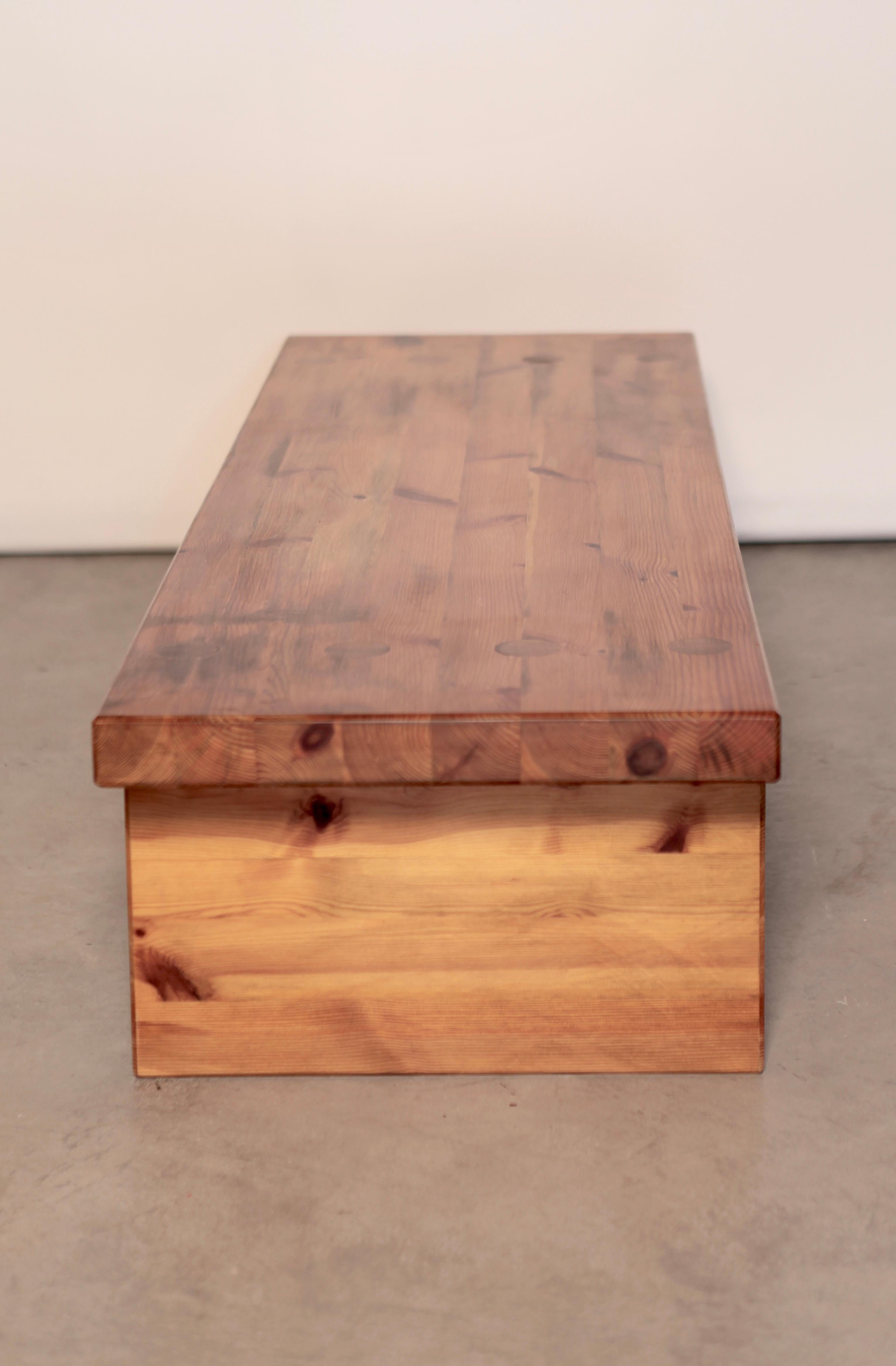 Stained Roland Wilhelmsson, Coffee-Table, Pine, Sweden, 1960s