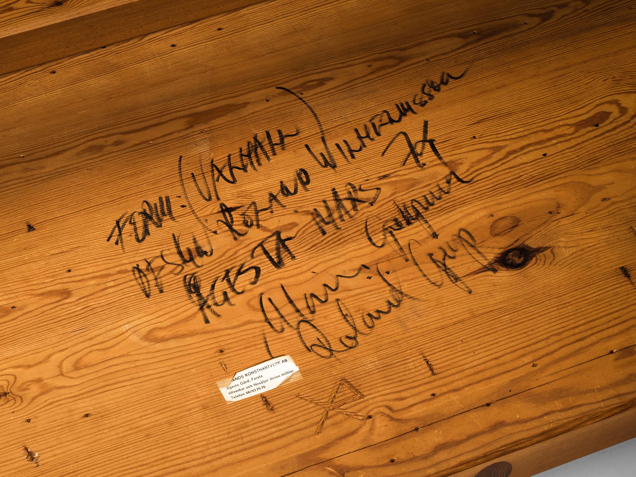 Roland Wilhelmsson Dining Table in Solid Pine 1970s For Sale 3