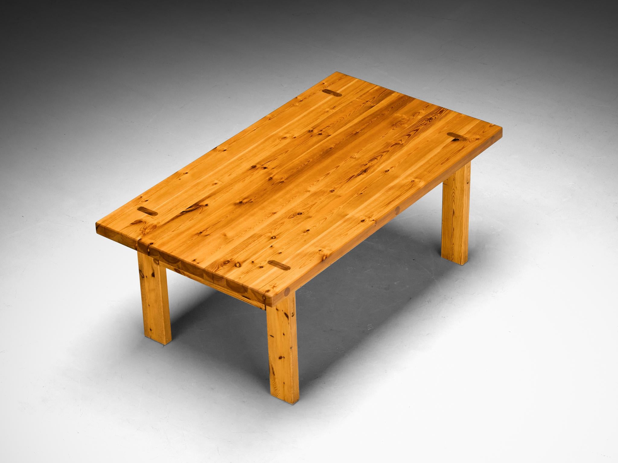 Roland Wilhelmsson Dining Table in Solid Pine 1970s For Sale 1