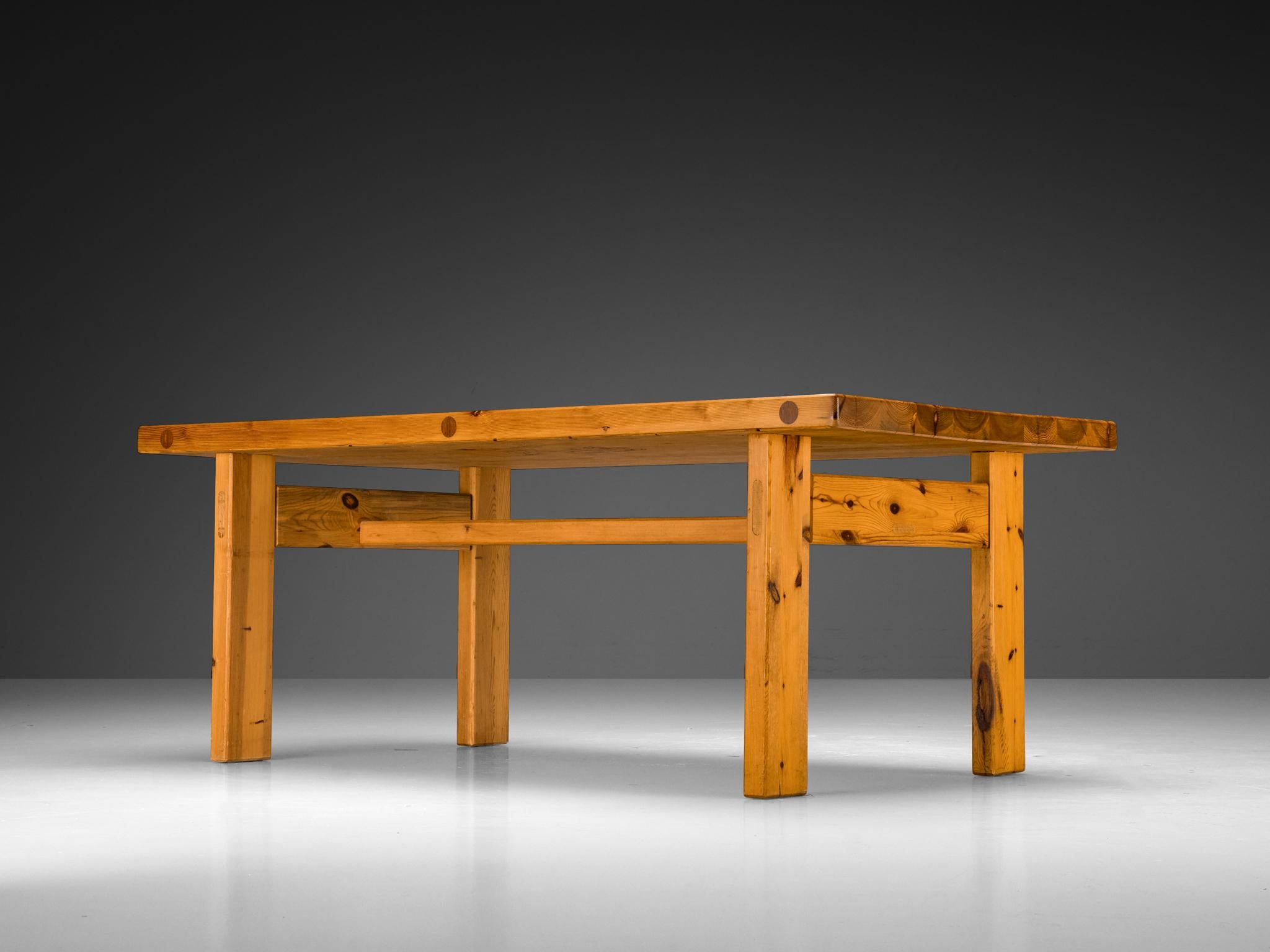 Roland Wilhelmsson Dining Table in Solid Pine 1970s For Sale 2