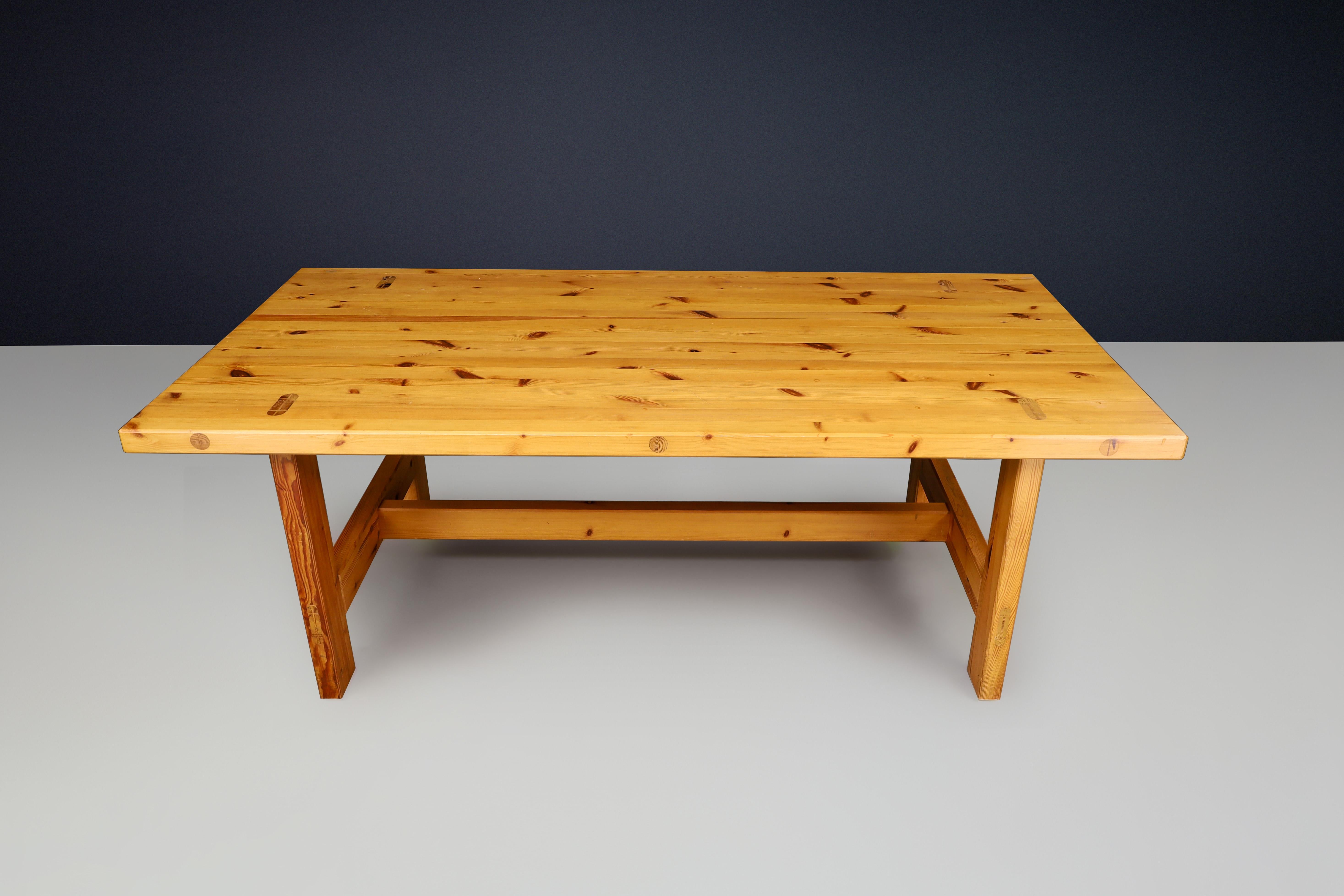 Scandinavian Modern Roland Wilhelmsson for Karl Andersson & Söner Rectangular Solid Pine Table  1970 For Sale