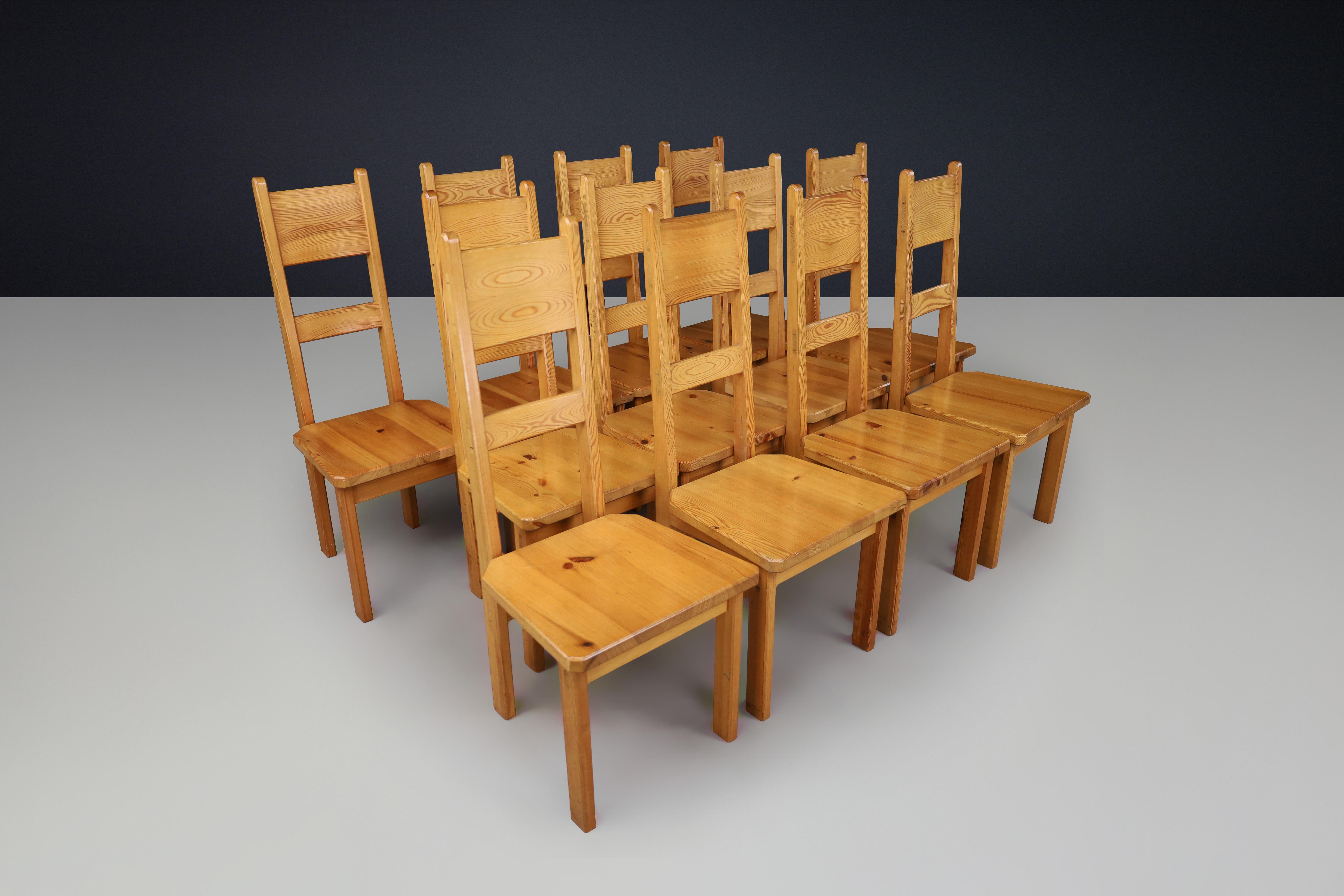 Roland Wilhelmsson for Karl Andersson & Söner Solid Pine Wood Chairs Sweden 1970 For Sale 3
