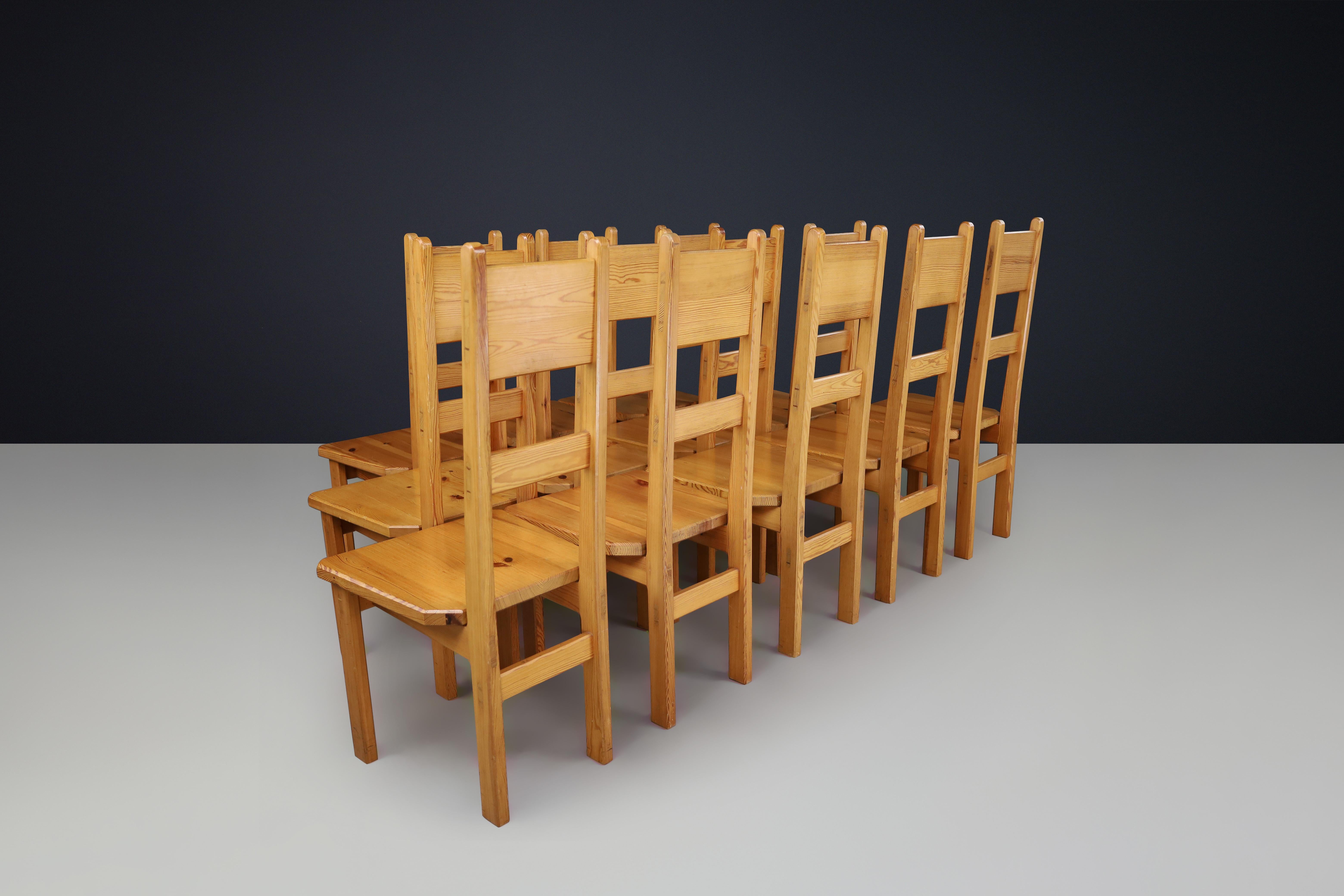 Roland Wilhelmsson for Karl Andersson & Söner Solid Pine Wood Chairs Sweden 1970 For Sale 4