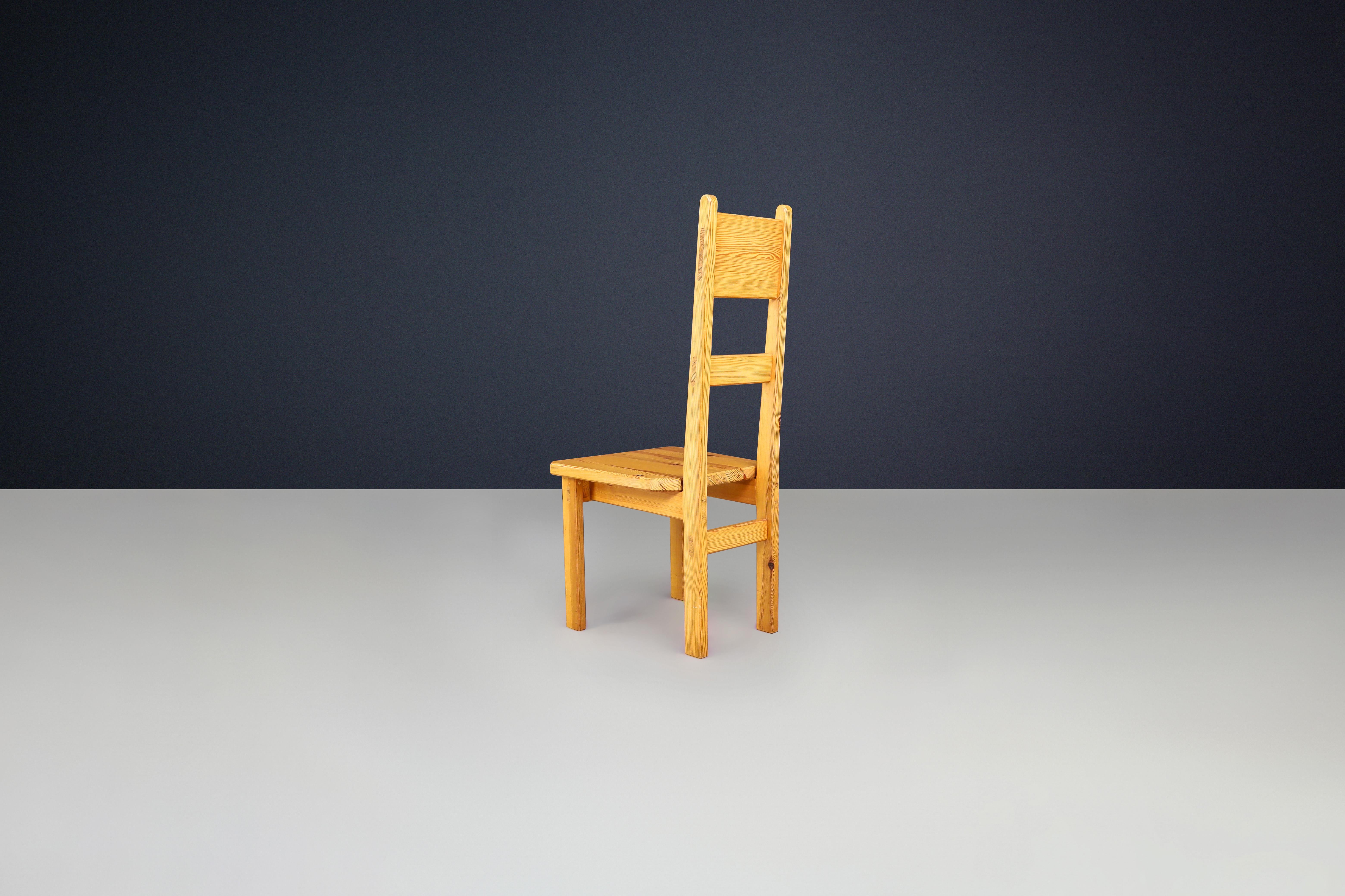 Swedish Roland Wilhelmsson for Karl Andersson & Söner Solid Pine Wood Chairs Sweden 1970 For Sale