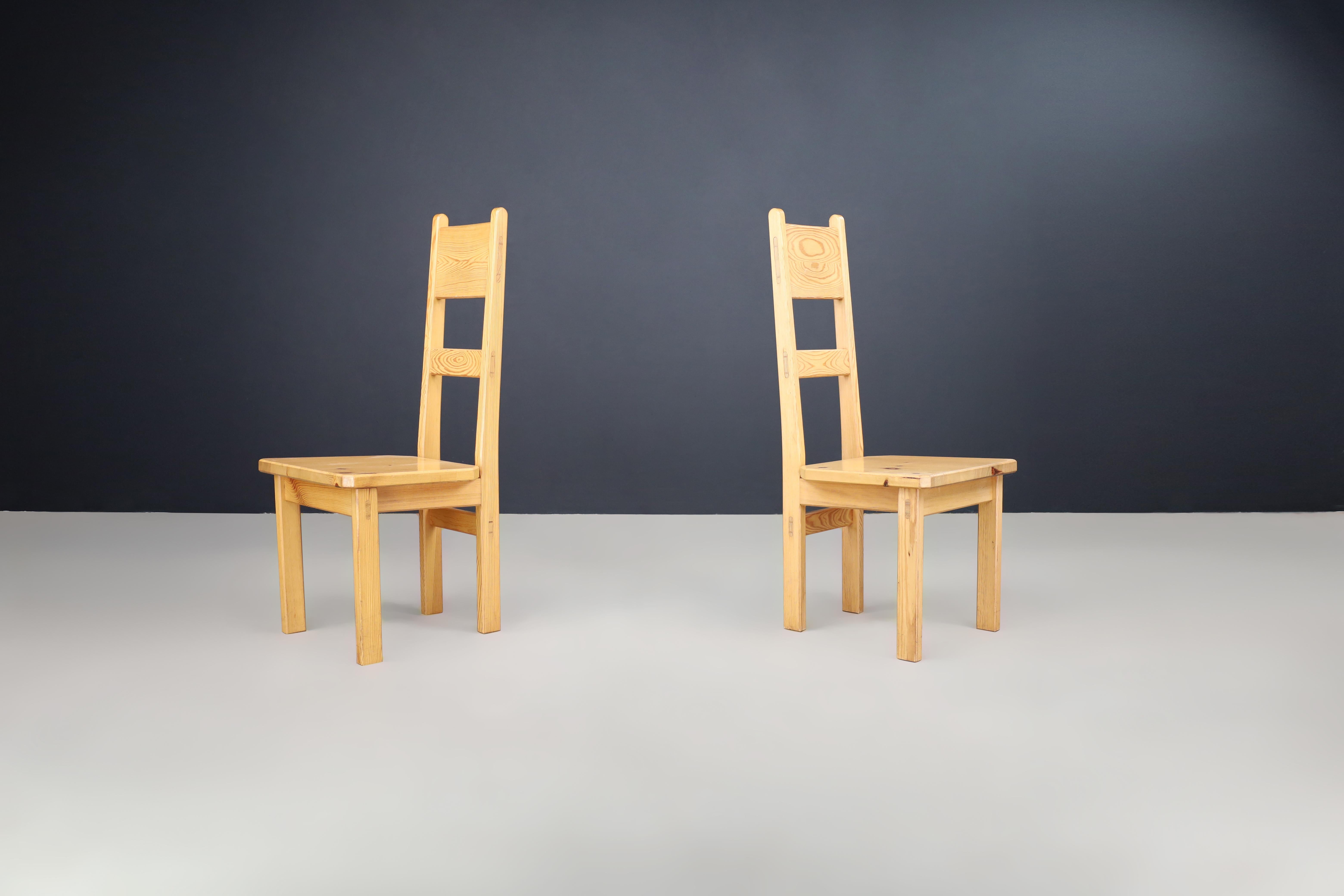 Roland Wilhelmsson for Karl Andersson & Söner Solid Pine Wood Chairs Sweden 1970 In Good Condition For Sale In Almelo, NL