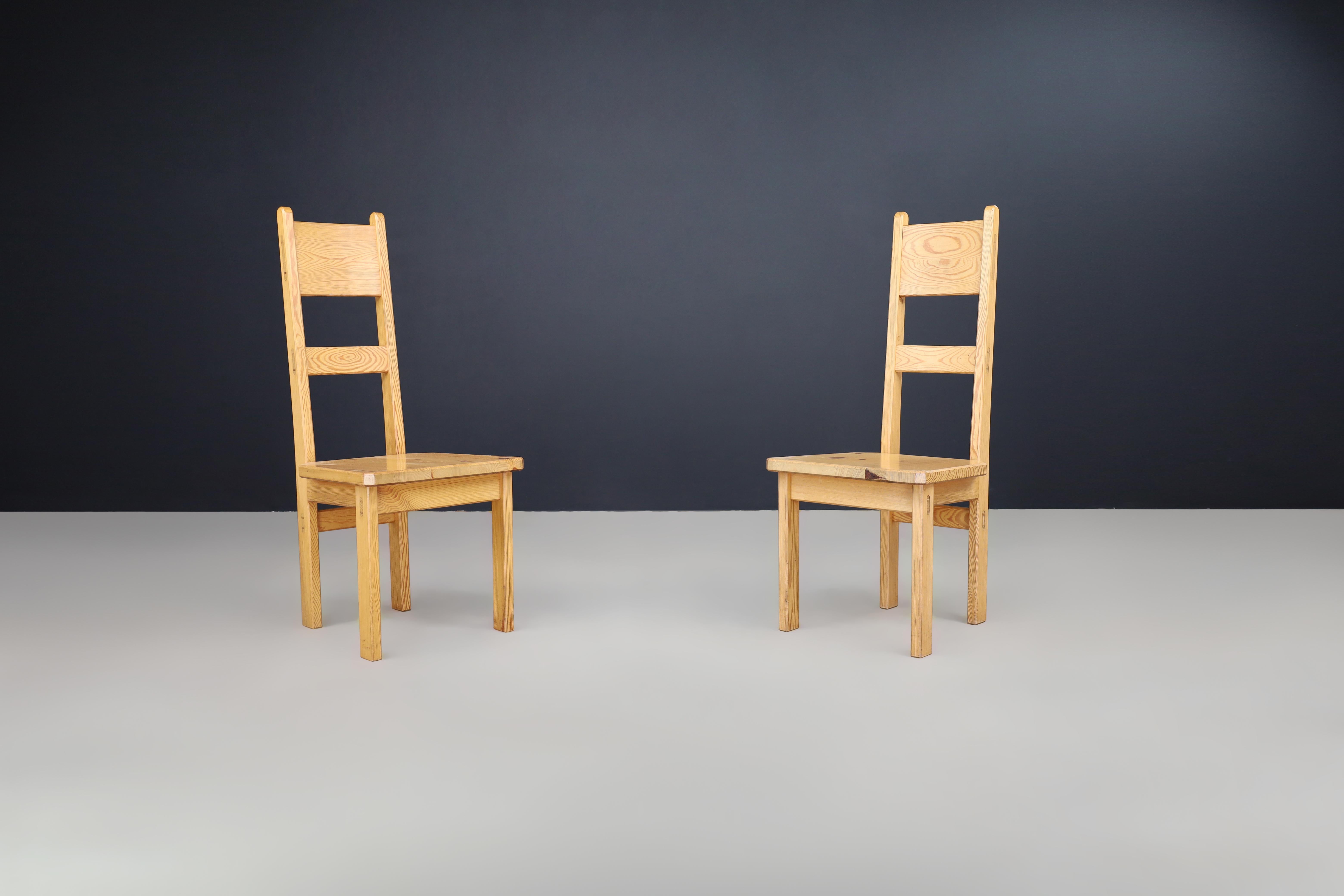 Late 20th Century Roland Wilhelmsson for Karl Andersson & Söner Solid Pine Wood Chairs Sweden 1970 For Sale