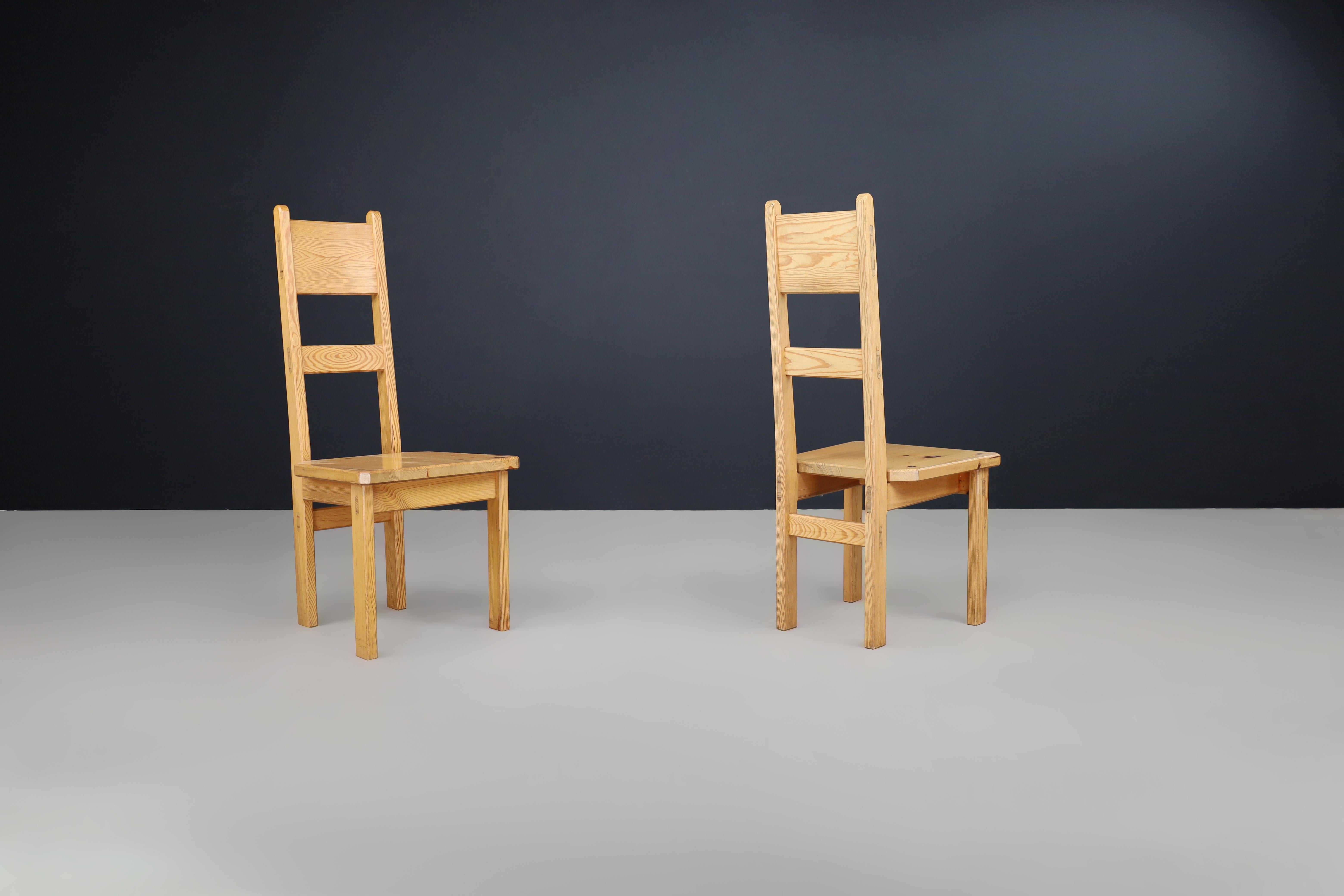 Roland Wilhelmsson for Karl Andersson & Söner Solid Pine Wood Chairs Sweden 1970 For Sale 2