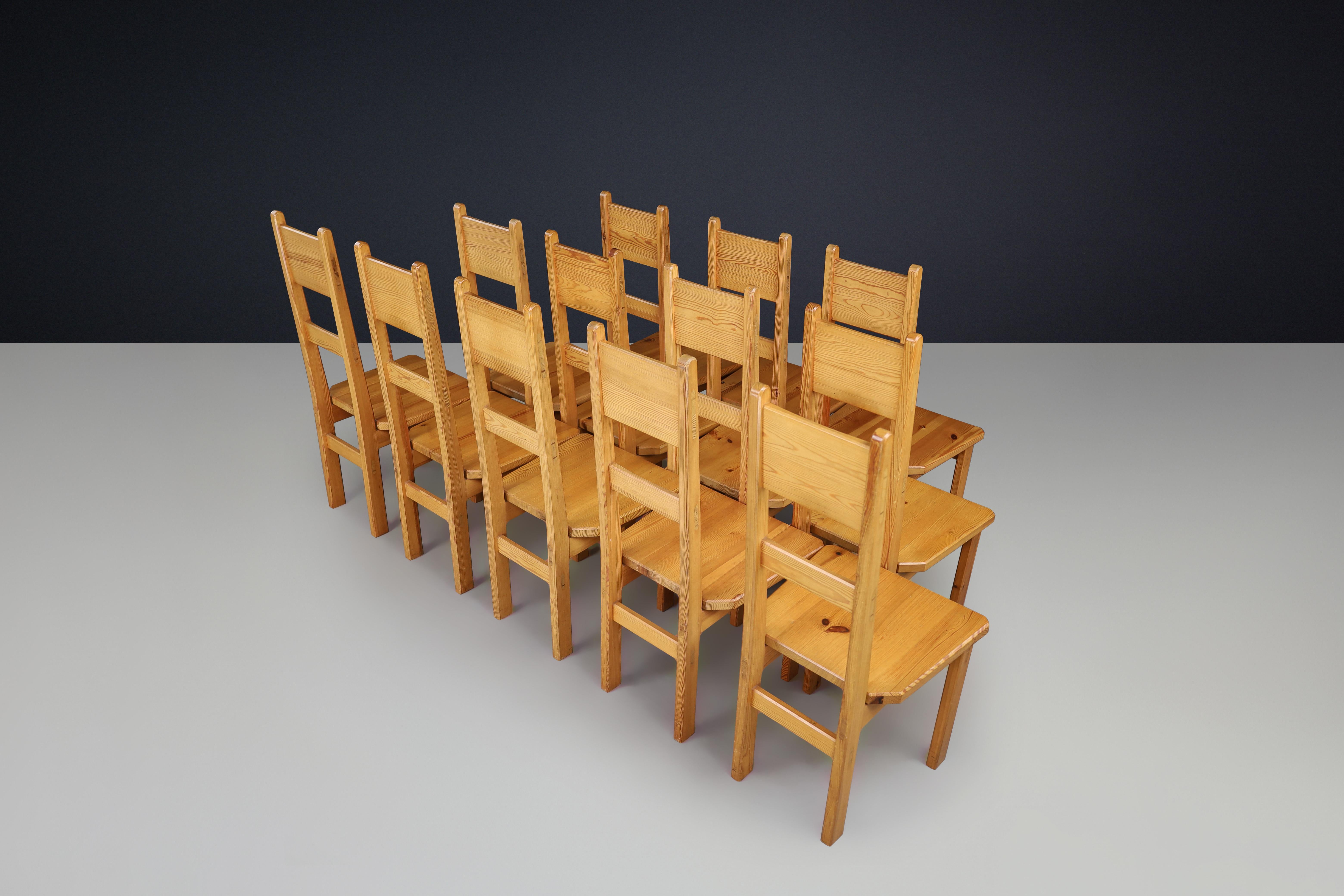 Roland Wilhelmsson for Karl Andersson & Söner Solid Pine Wood Chairs Sweden 1970 For Sale 1