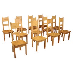 Used Roland Wilhelmsson for Karl Andersson & Söner Solid Pine Wood Chairs Sweden 1970